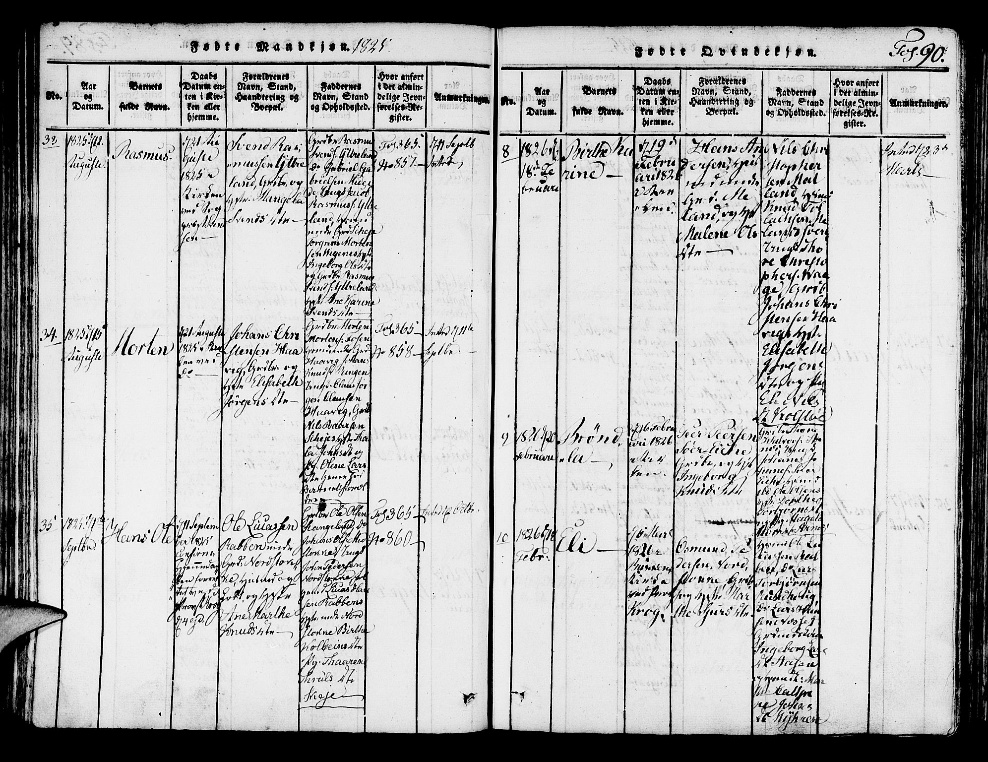 Avaldsnes sokneprestkontor, AV/SAST-A -101851/H/Ha/Haa/L0004: Parish register (official) no. A 4, 1816-1825, p. 90