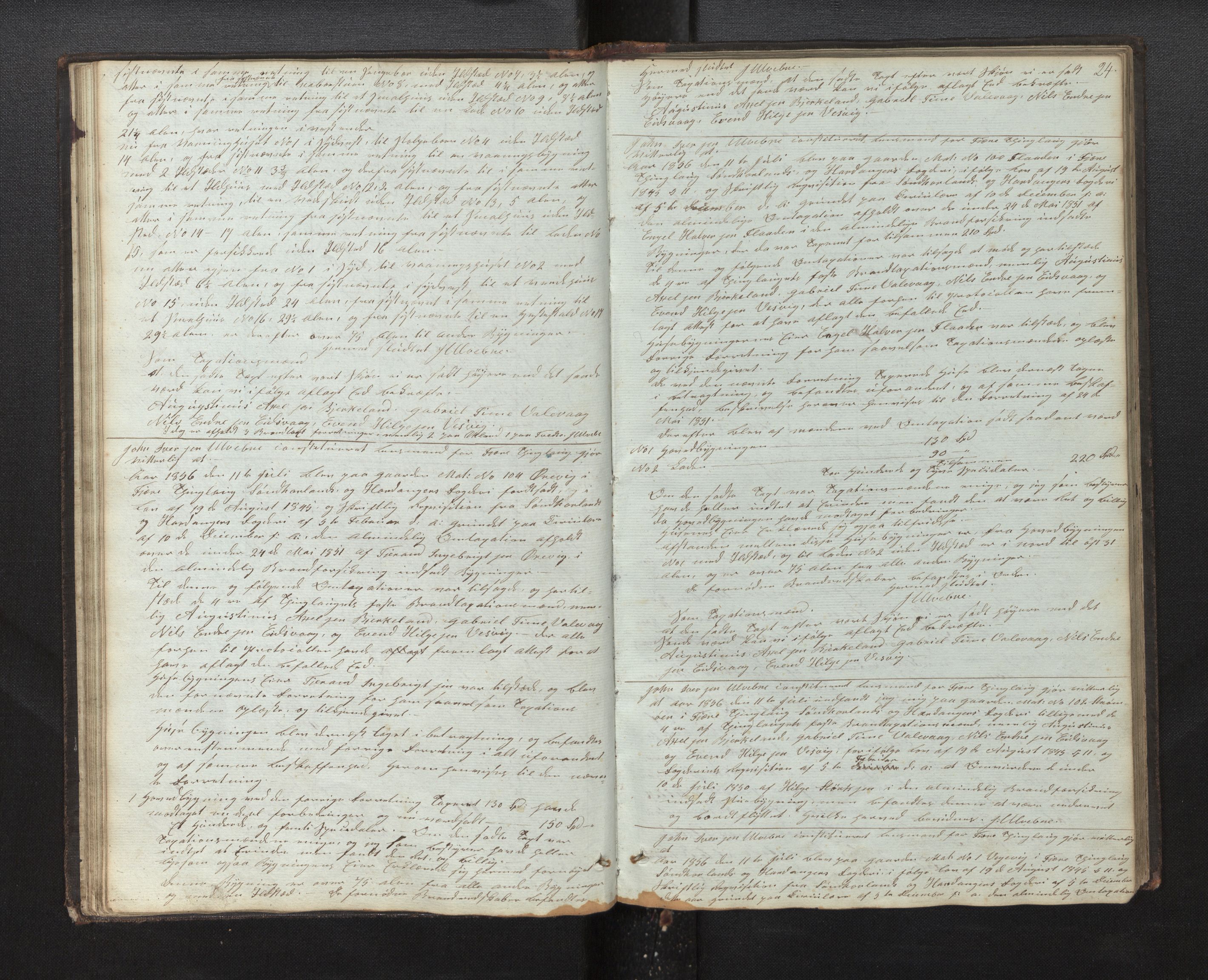 Lensmannen i Sveio, AV/SAB-A-35301/0012/L0001: Branntakstprotokoll, 1846-1874, p. 23b-24a