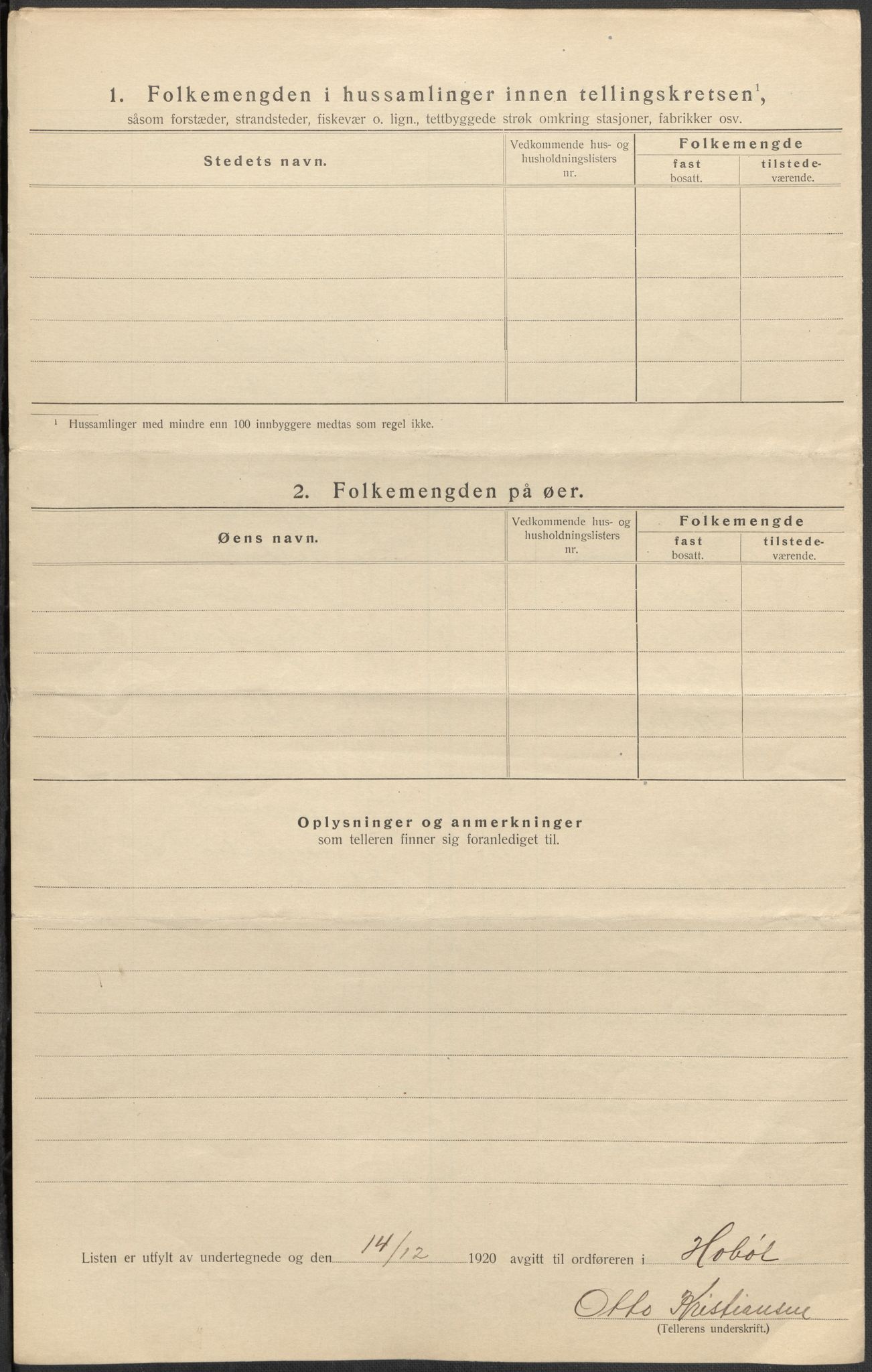 SAO, 1920 census for Hobøl, 1920, p. 25