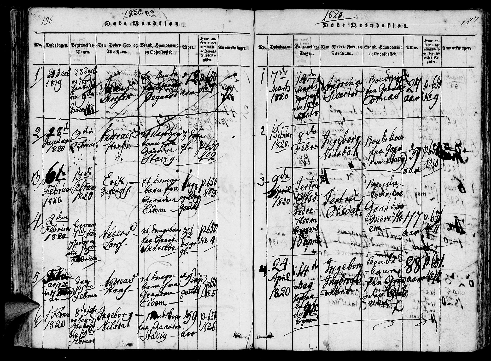 Ministerialprotokoller, klokkerbøker og fødselsregistre - Møre og Romsdal, SAT/A-1454/565/L0747: Parish register (official) no. 565A01, 1817-1844, p. 196-197