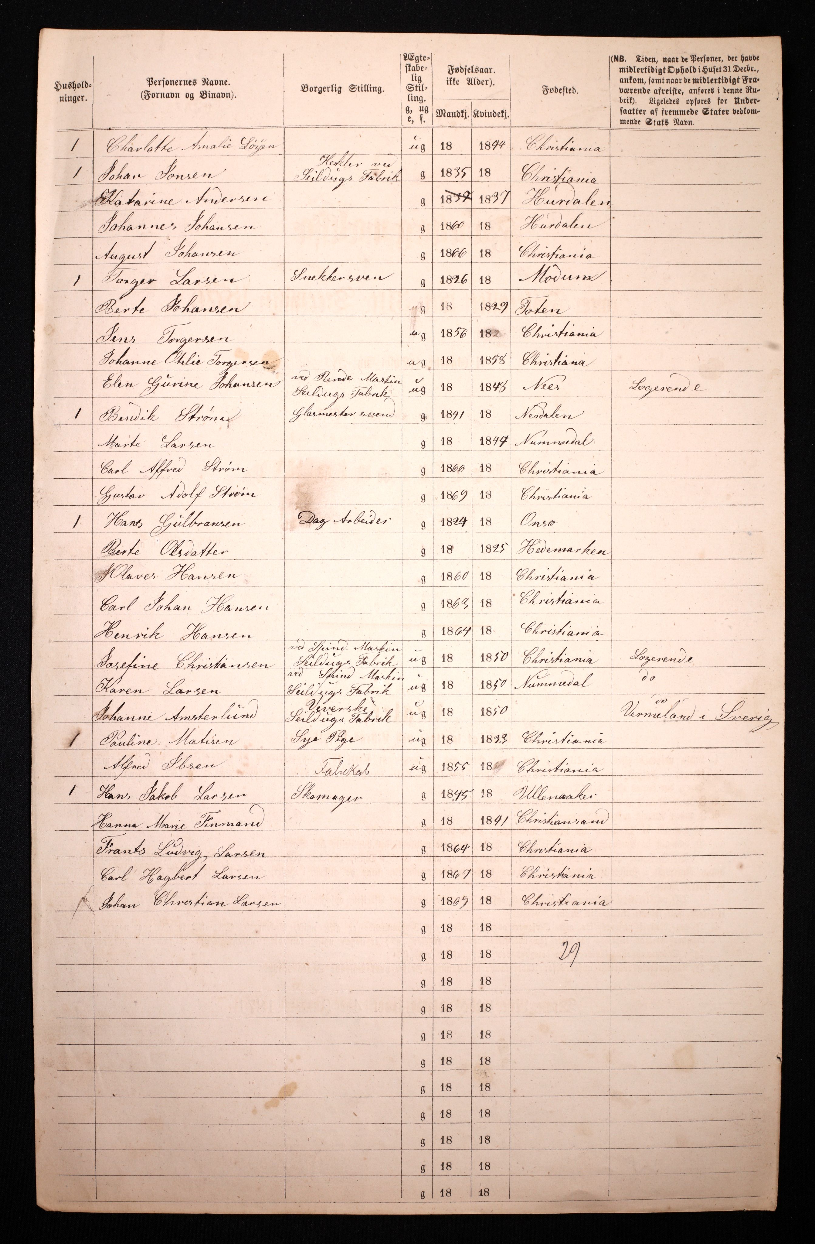 RA, 1870 census for 0301 Kristiania, 1870, p. 4666