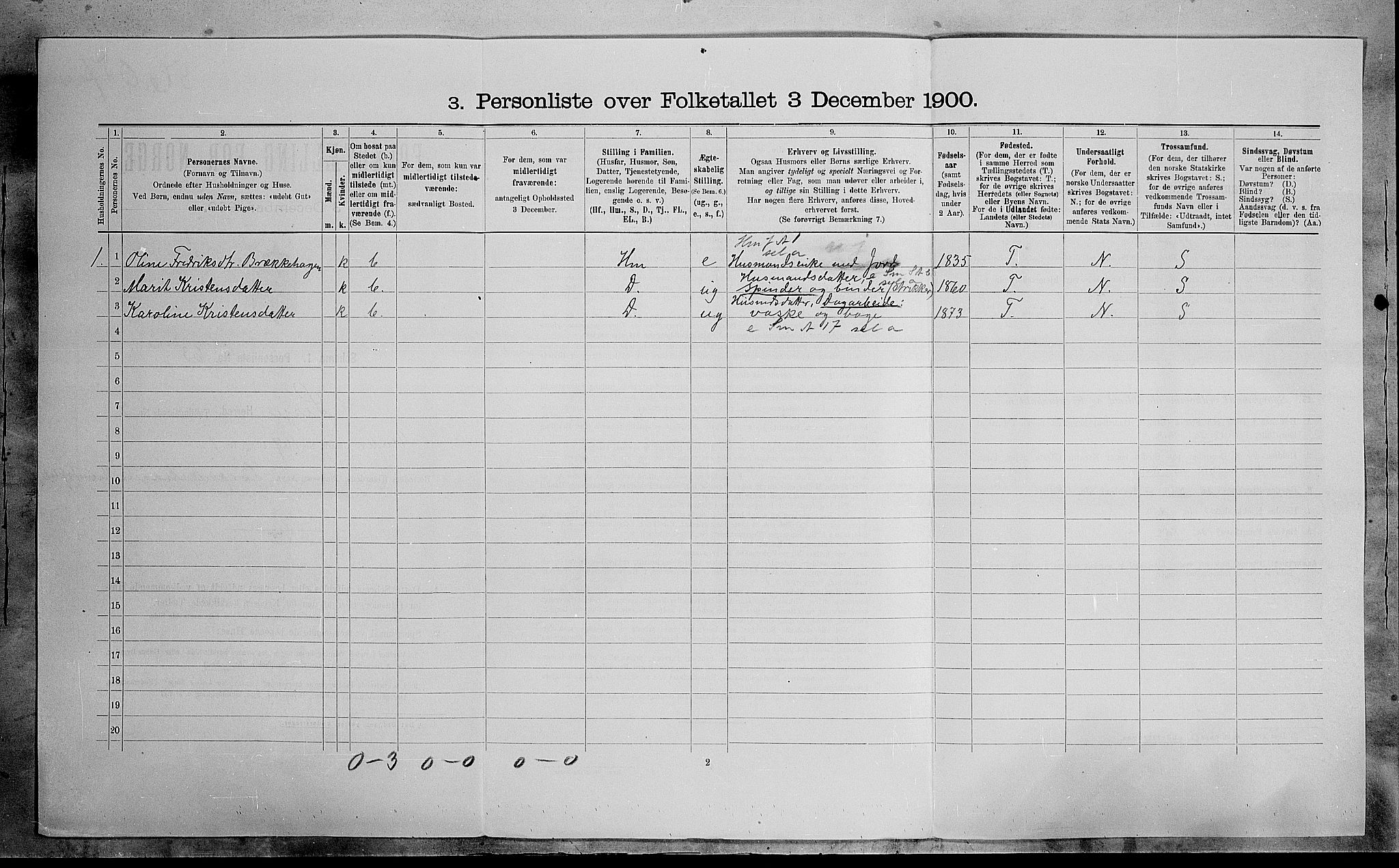 SAH, 1900 census for Lesja, 1900, p. 734