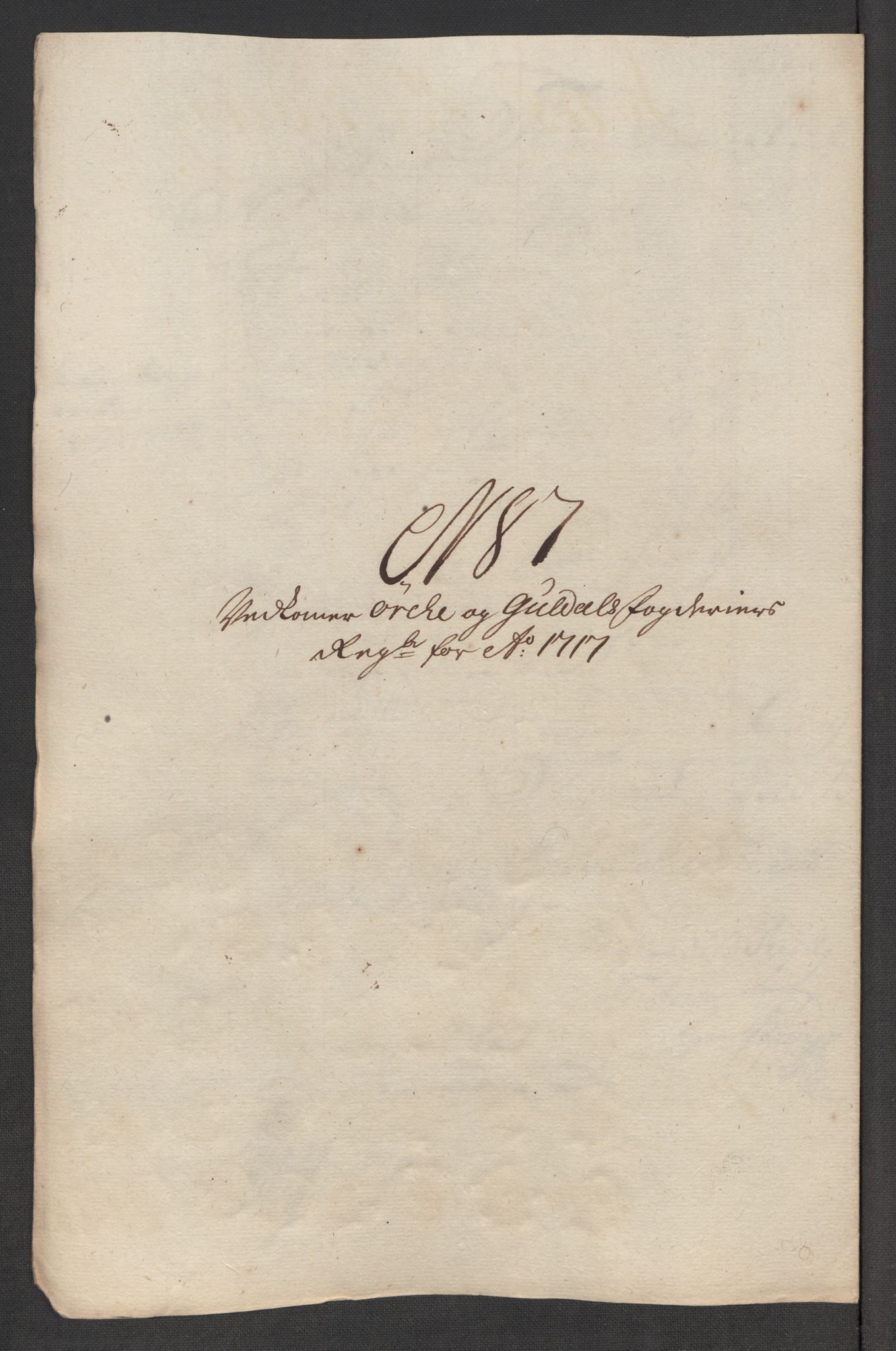 Rentekammeret inntil 1814, Reviderte regnskaper, Fogderegnskap, RA/EA-4092/R60/L3969: Fogderegnskap Orkdal og Gauldal, 1717, p. 570
