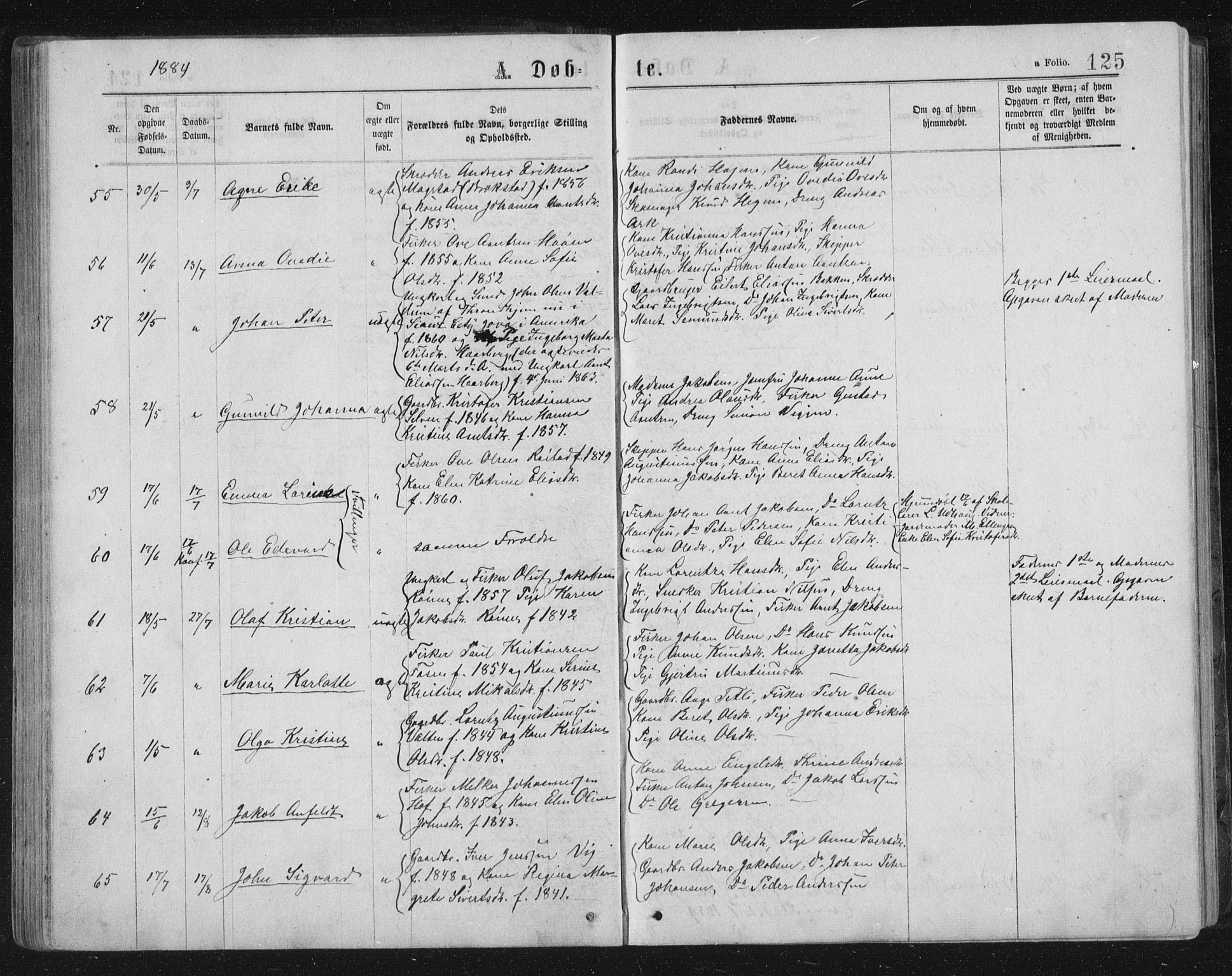 Ministerialprotokoller, klokkerbøker og fødselsregistre - Sør-Trøndelag, SAT/A-1456/659/L0745: Parish register (copy) no. 659C02, 1869-1892, p. 125