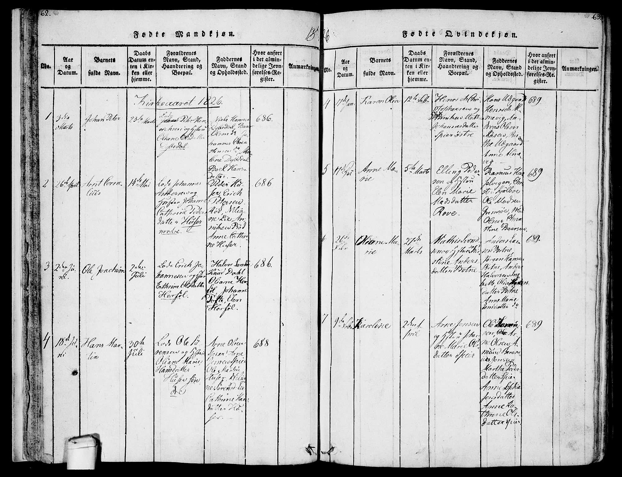 Hvaler prestekontor Kirkebøker, SAO/A-2001/F/Fa/L0005: Parish register (official) no. I 5, 1816-1845, p. 62-63