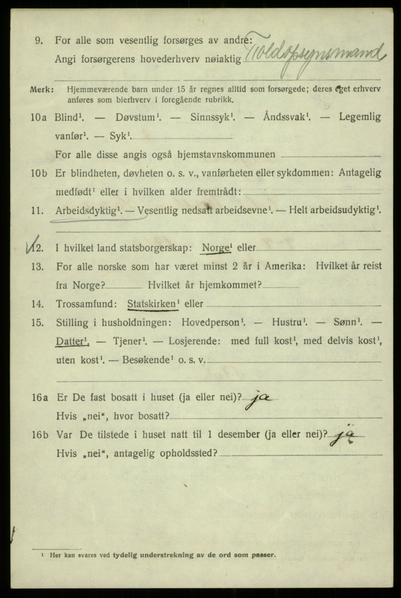 SAB, 1920 census for Bergen, 1920, p. 95825