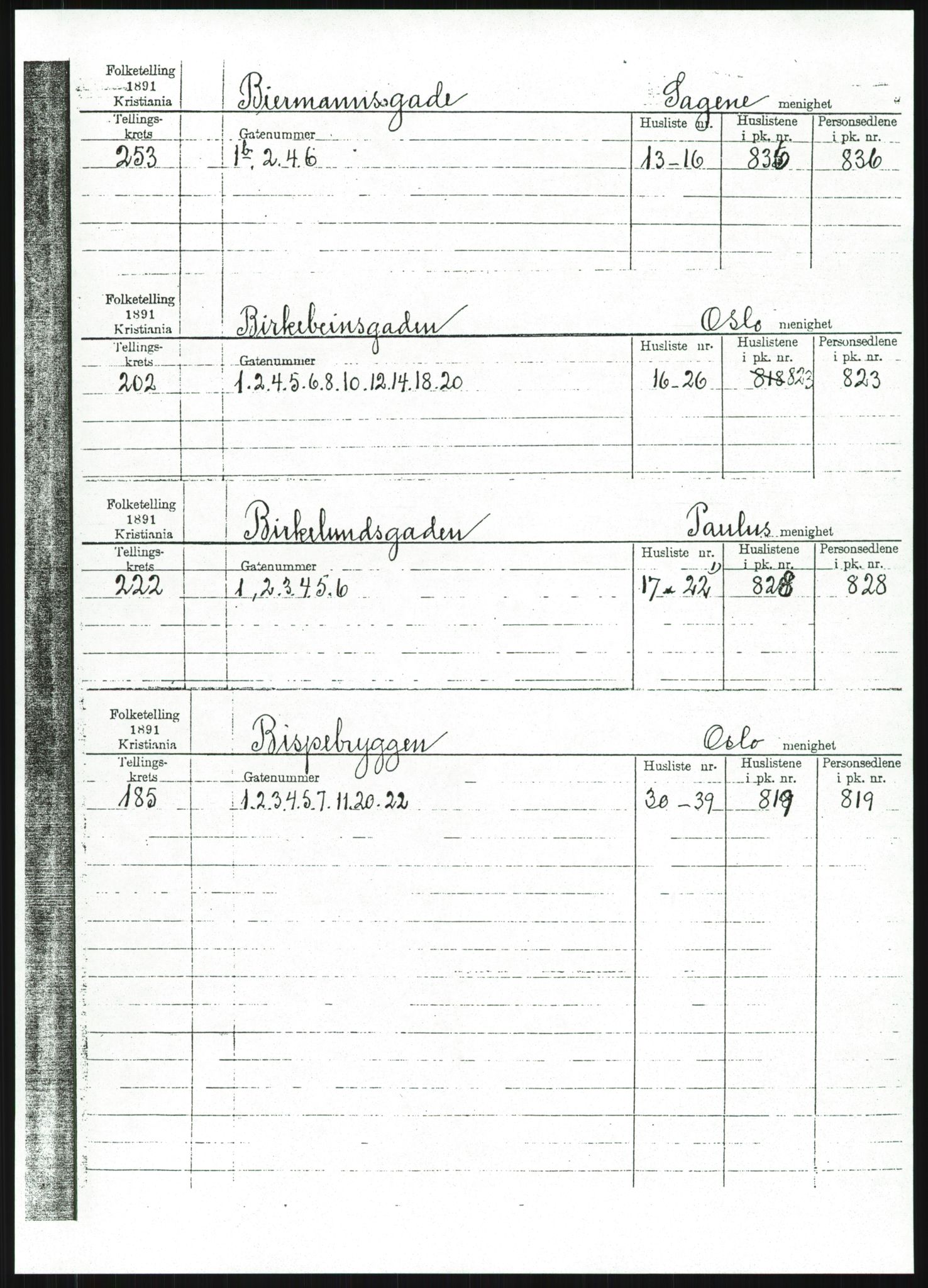 RA, 1891 census for 0301 Kristiania, 1891, p. 9