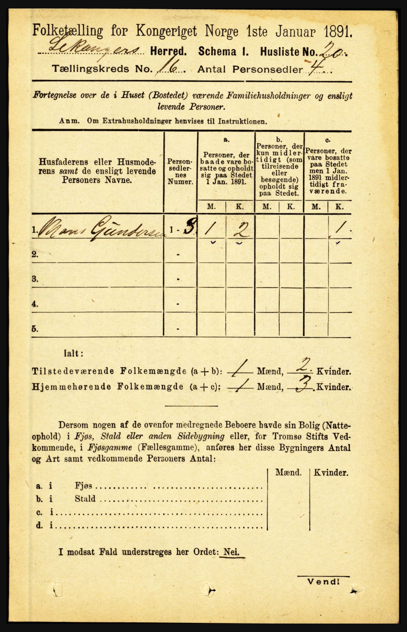 RA, 1891 census for 1419 Leikanger, 1891, p. 2979