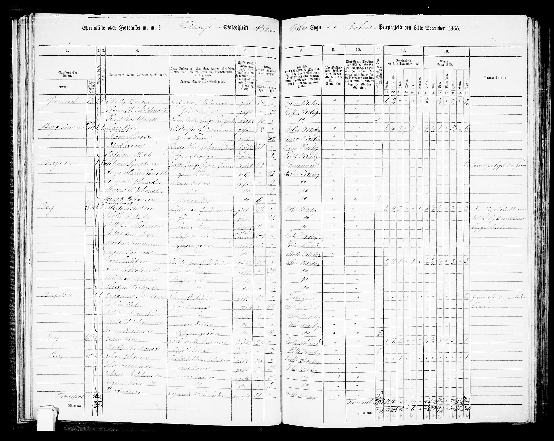 RA, 1865 census for Botne/Botne og Hillestad, 1865, p. 40