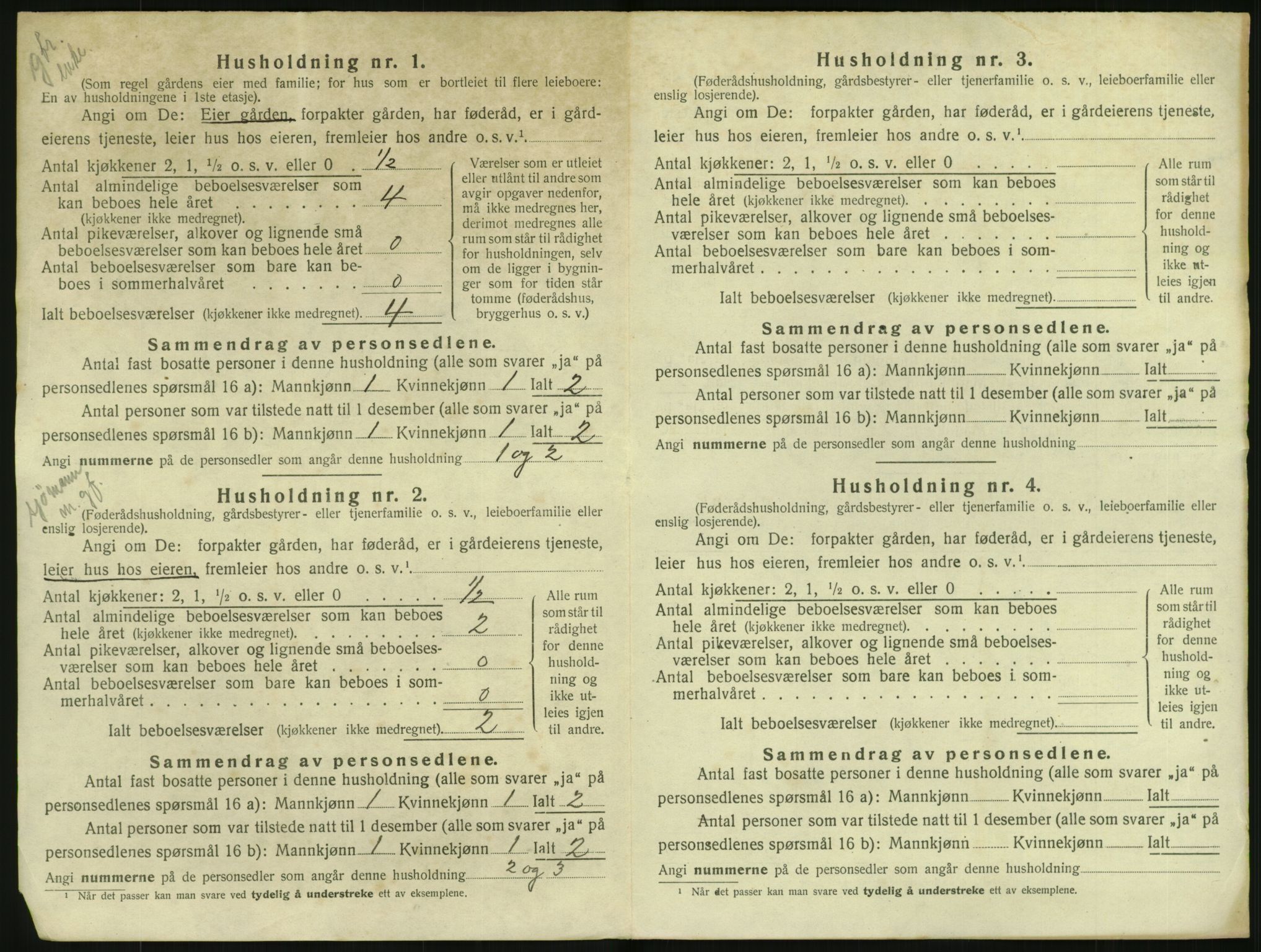 SAK, 1920 census for Nes (V-A), 1920, p. 61