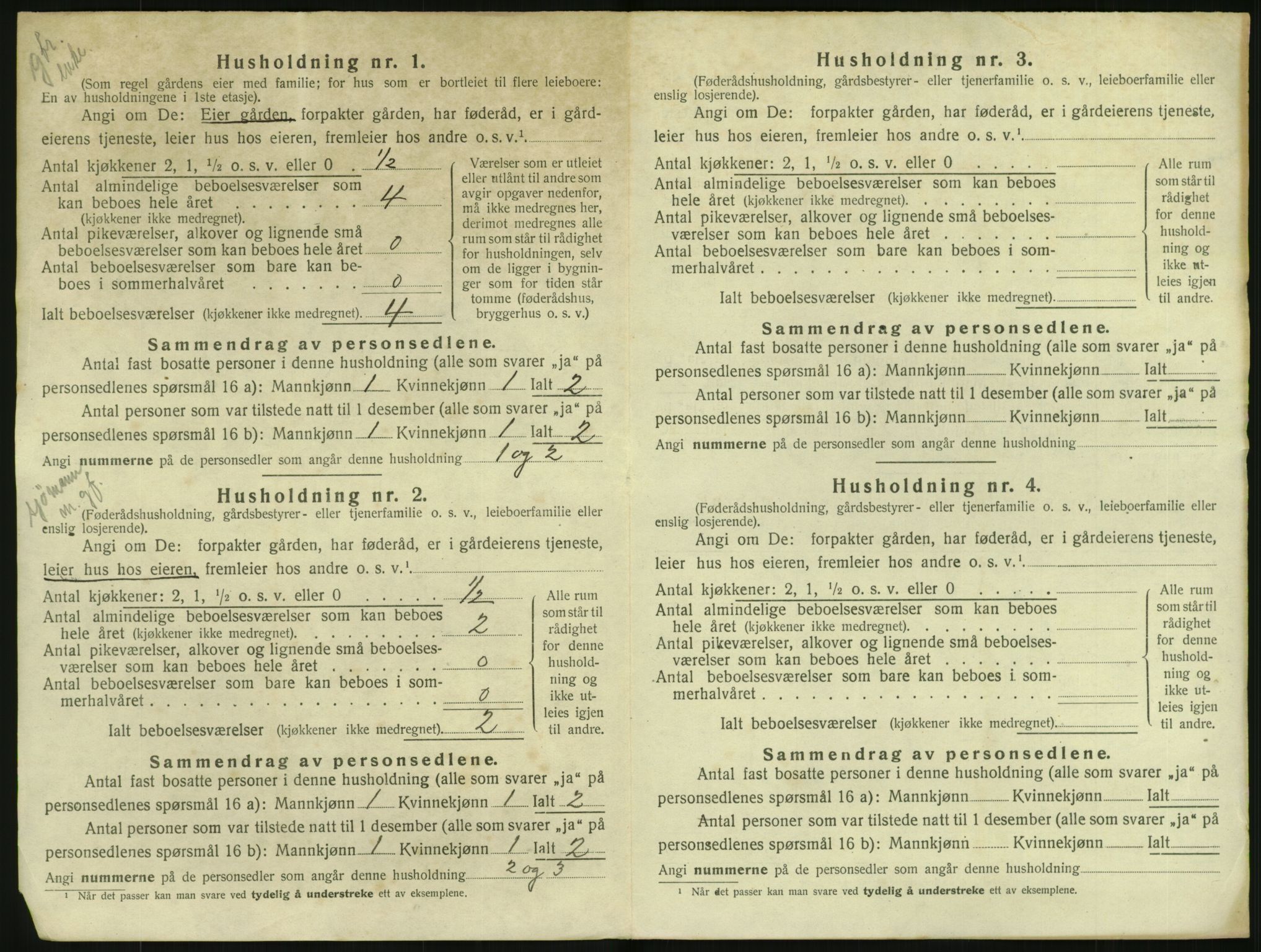 SAK, 1920 census for Nes (V-A), 1920, p. 61
