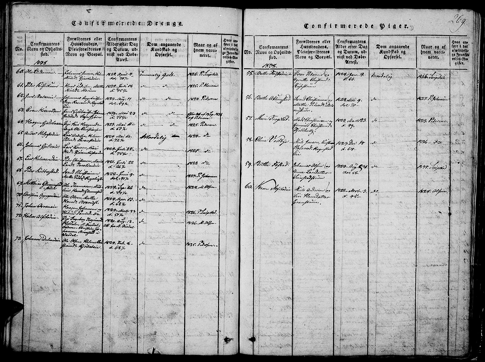 Østre Toten prestekontor, AV/SAH-PREST-104/H/Ha/Hab/L0001: Parish register (copy) no. 1, 1827-1839, p. 269