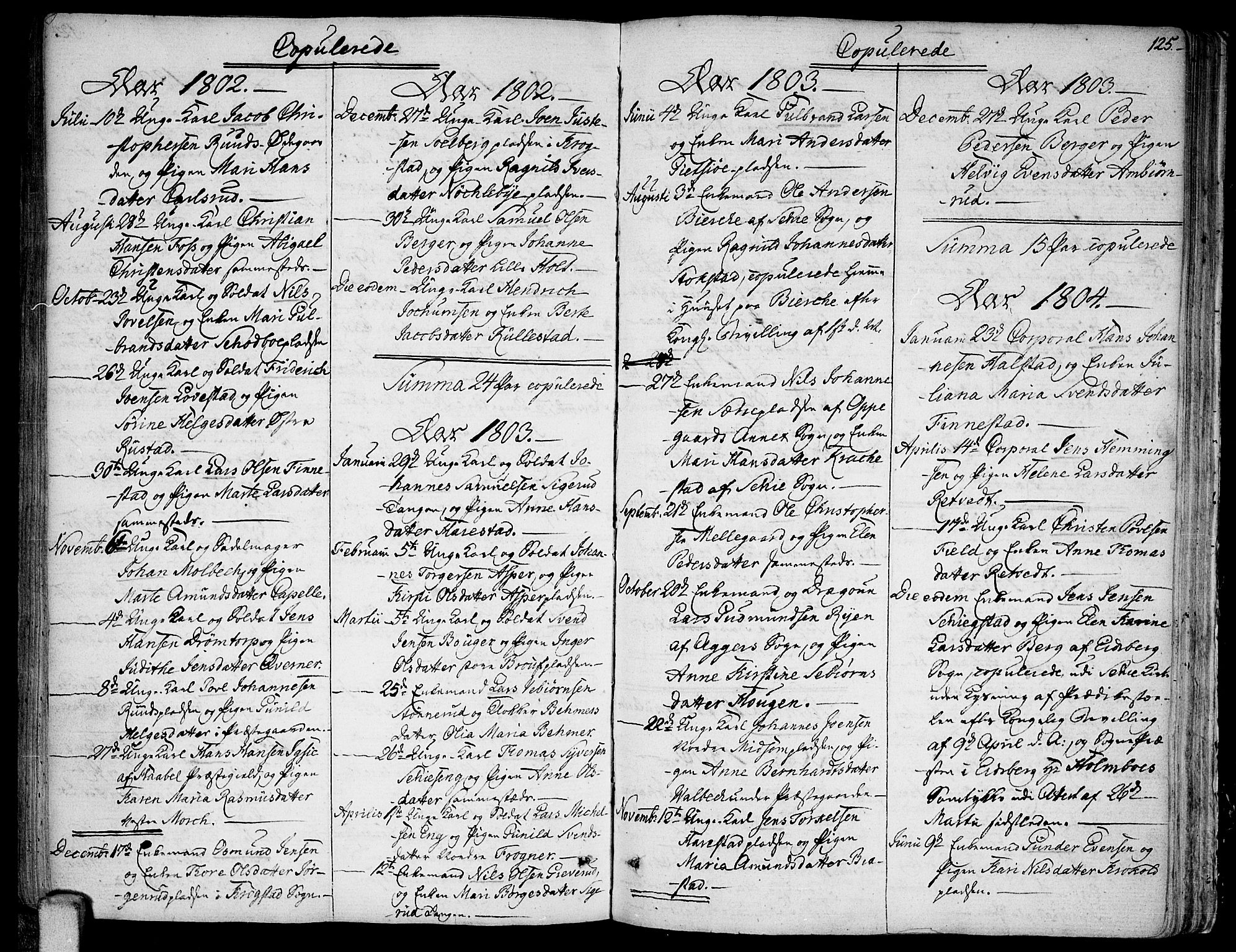 Kråkstad prestekontor Kirkebøker, SAO/A-10125a/F/Fa/L0002: Parish register (official) no. I 2, 1786-1814, p. 125