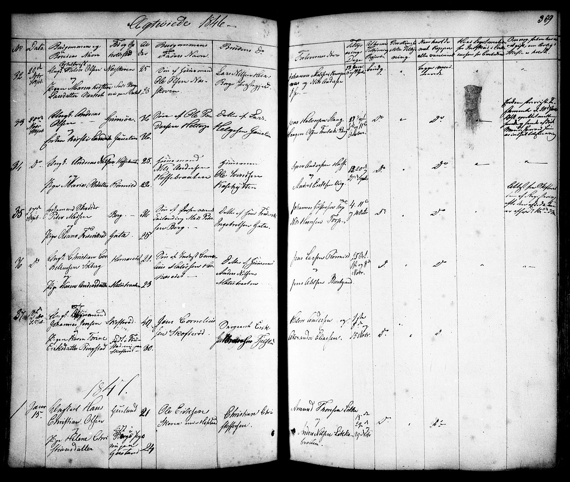 Skjeberg prestekontor Kirkebøker, SAO/A-10923/F/Fa/L0006: Parish register (official) no. I 6, 1846-1858, p. 369