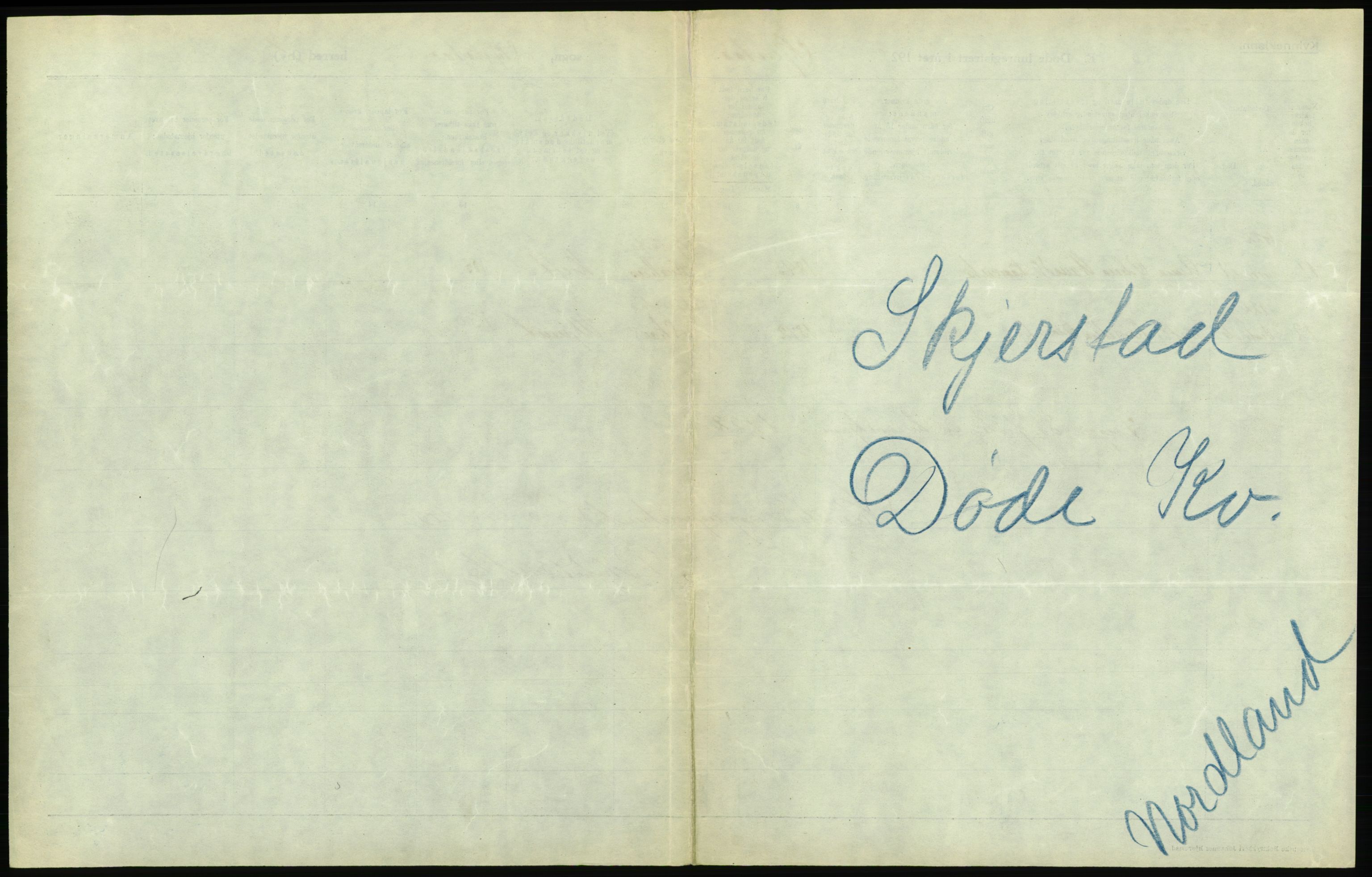 Statistisk sentralbyrå, Sosiodemografiske emner, Befolkning, RA/S-2228/D/Df/Dfc/Dfcb/L0046: Nordland fylke: Døde. Bygder og byer., 1922, p. 429