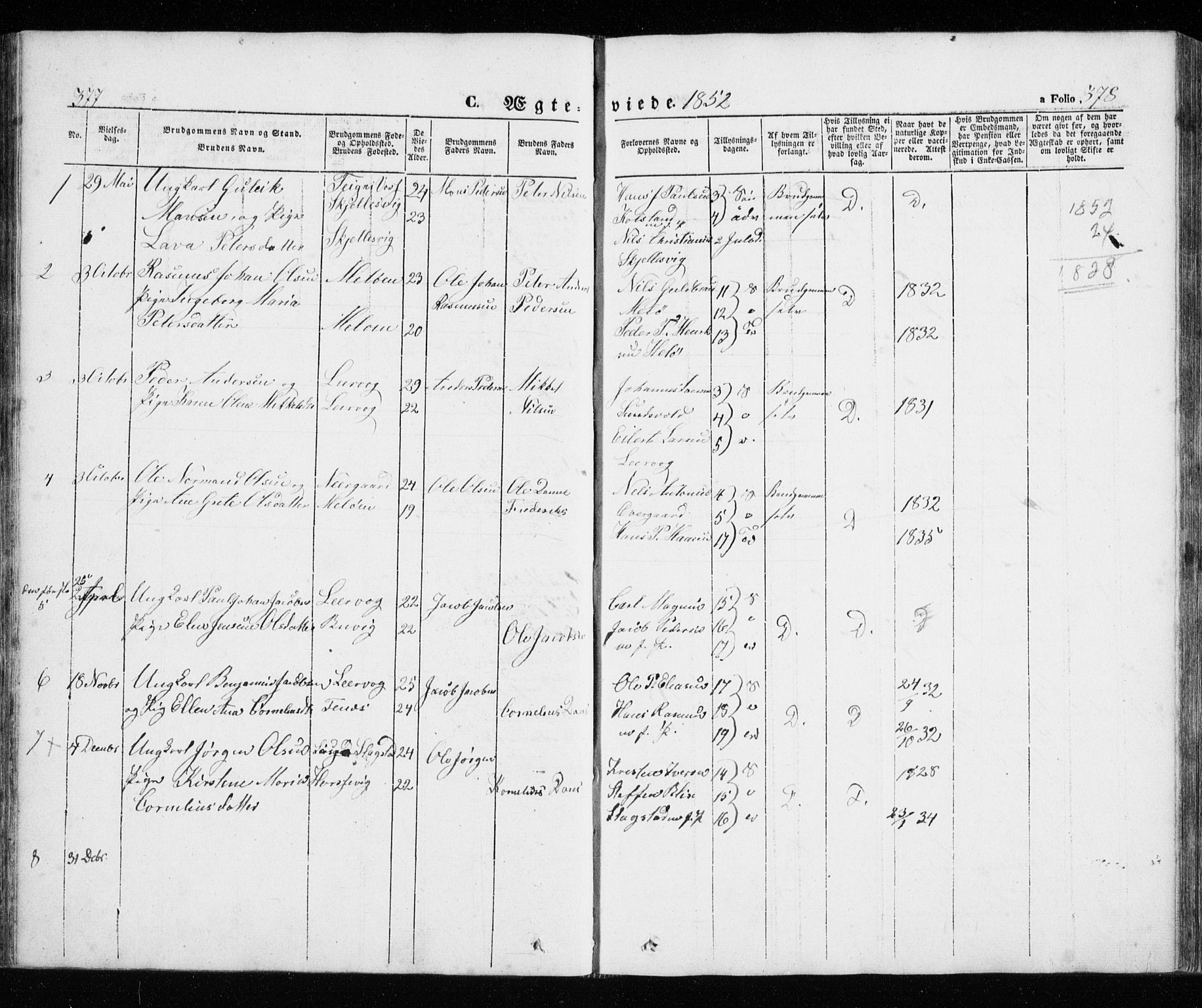 Trondenes sokneprestkontor, SATØ/S-1319/H/Ha/L0010kirke: Parish register (official) no. 10, 1840-1865, p. 377-378