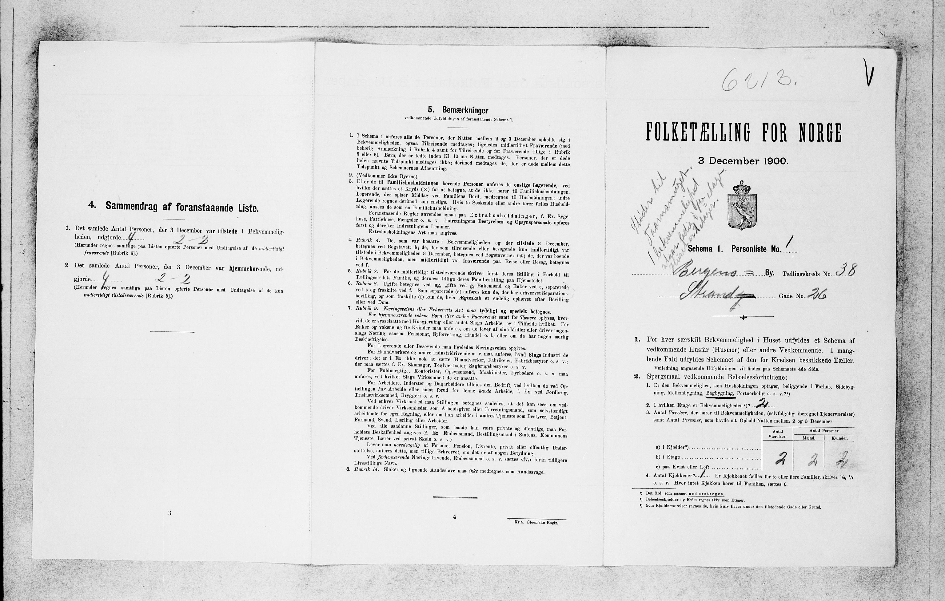 SAB, 1900 census for Bergen, 1900, p. 7226