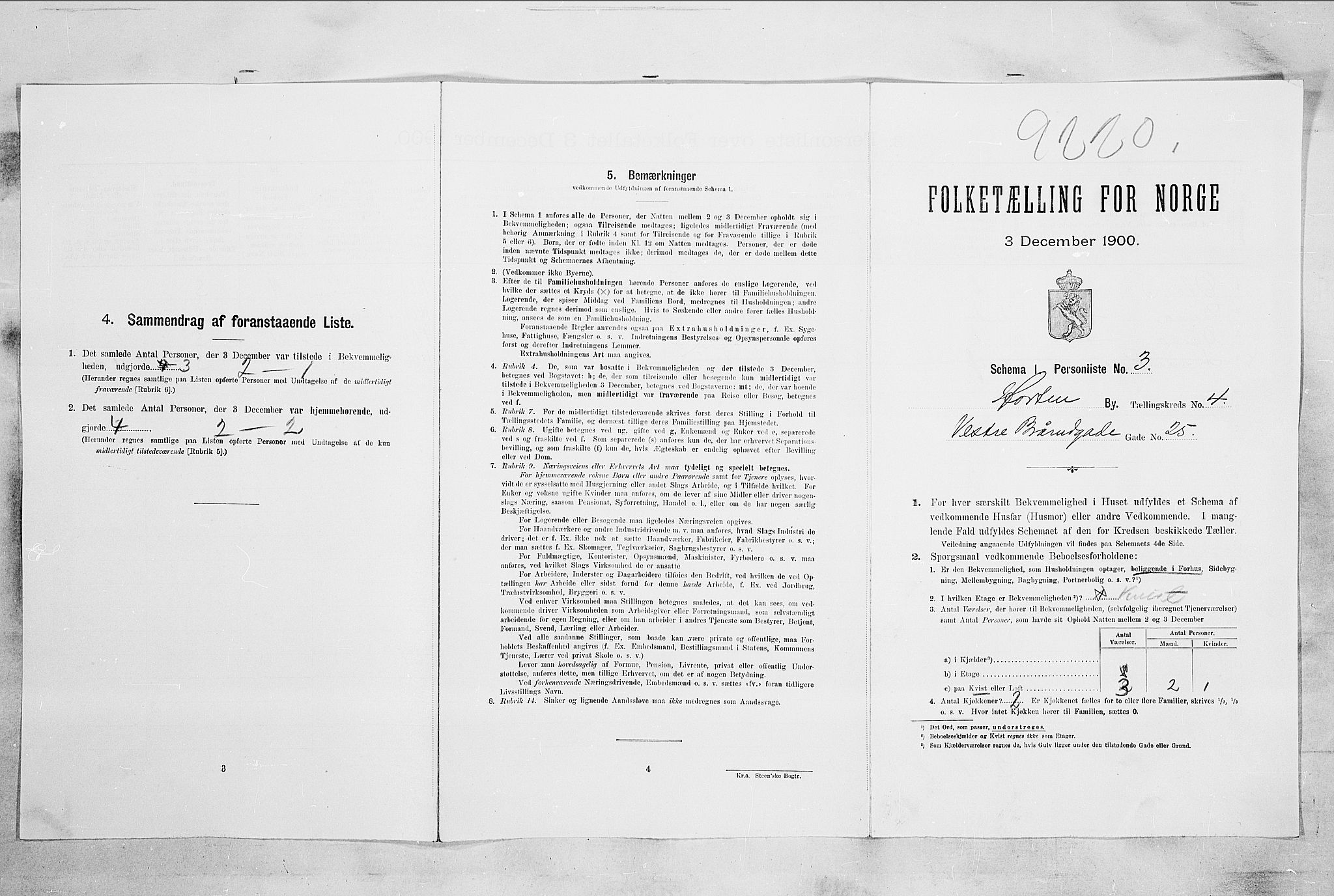 RA, 1900 census for Horten, 1900, p. 2584