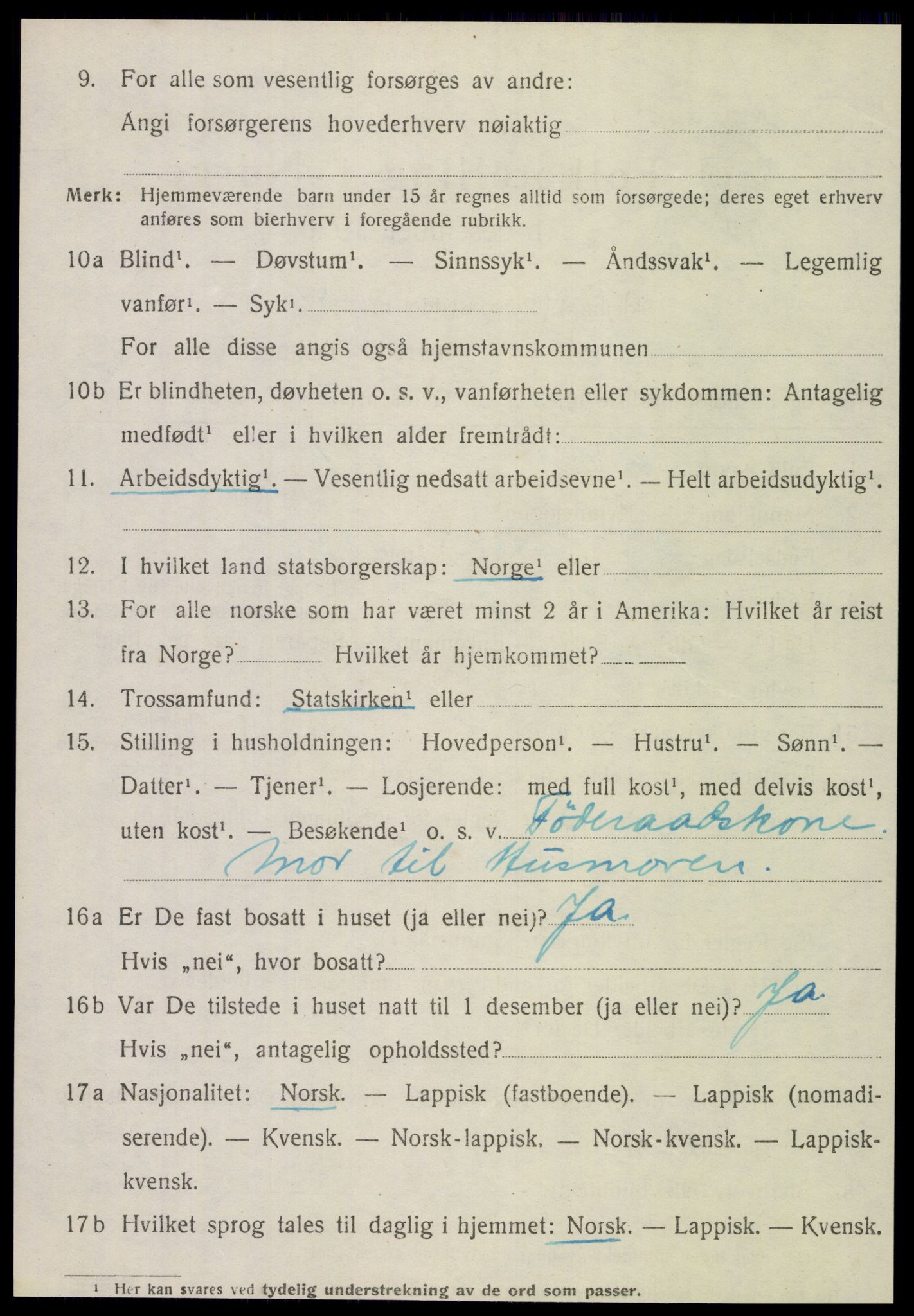 SAT, 1920 census for Meløy, 1920, p. 4724