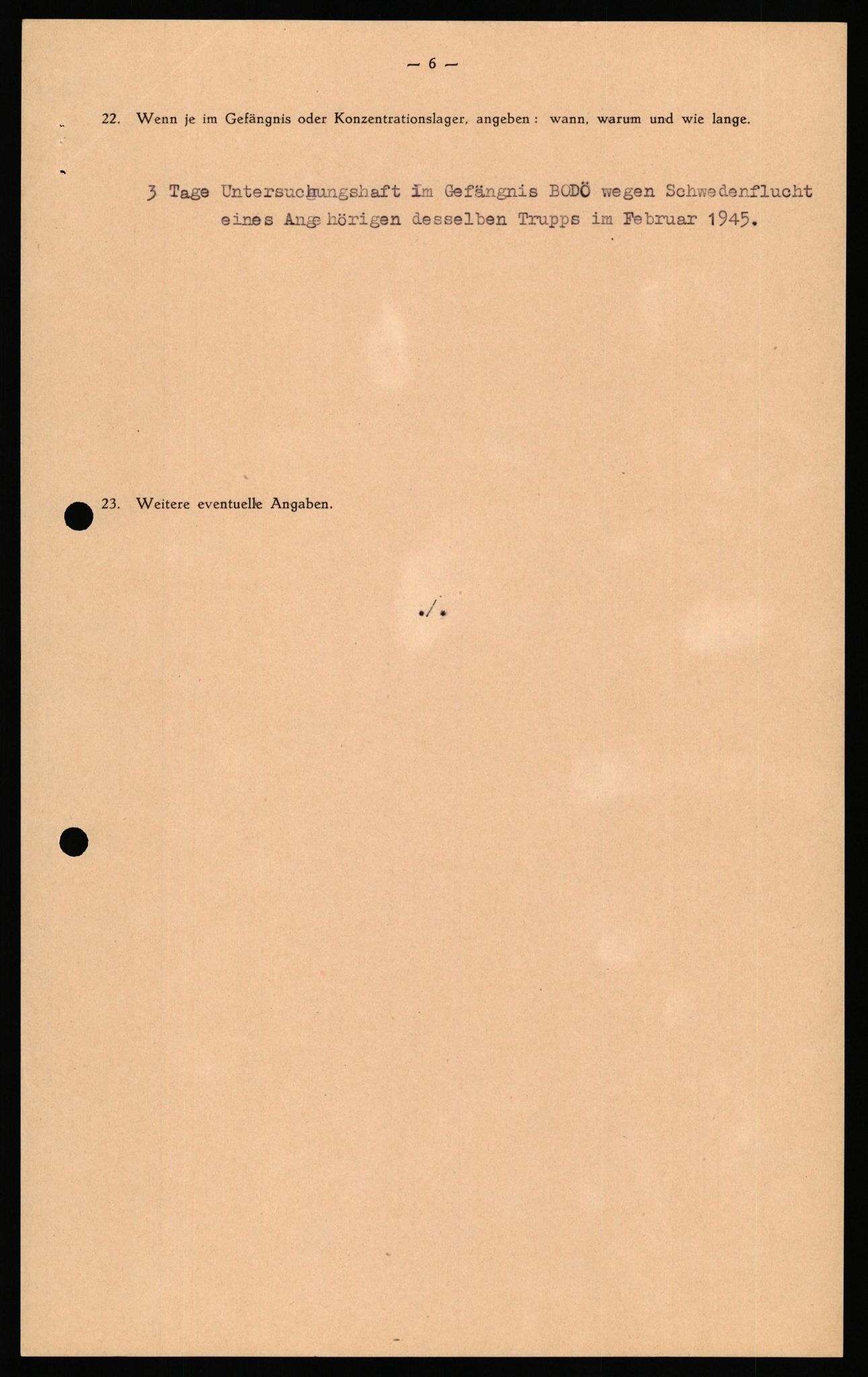 Forsvaret, Forsvarets overkommando II, RA/RAFA-3915/D/Db/L0035: CI Questionaires. Tyske okkupasjonsstyrker i Norge. Tyskere., 1945-1946, p. 453