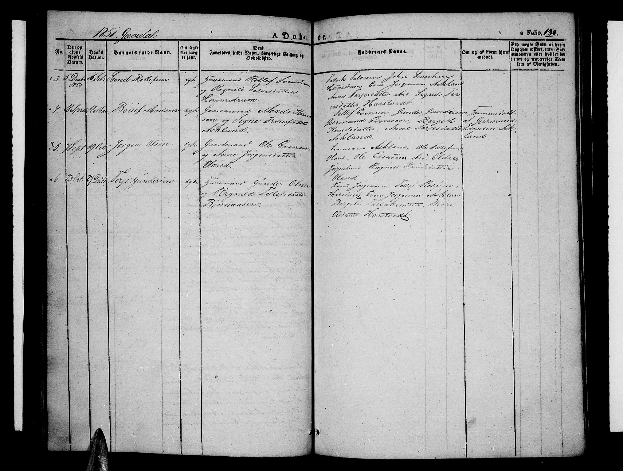 Åmli sokneprestkontor, AV/SAK-1111-0050/F/Fa/Fac/L0007: Parish register (official) no. A 7 /3, 1829-1851, p. 130