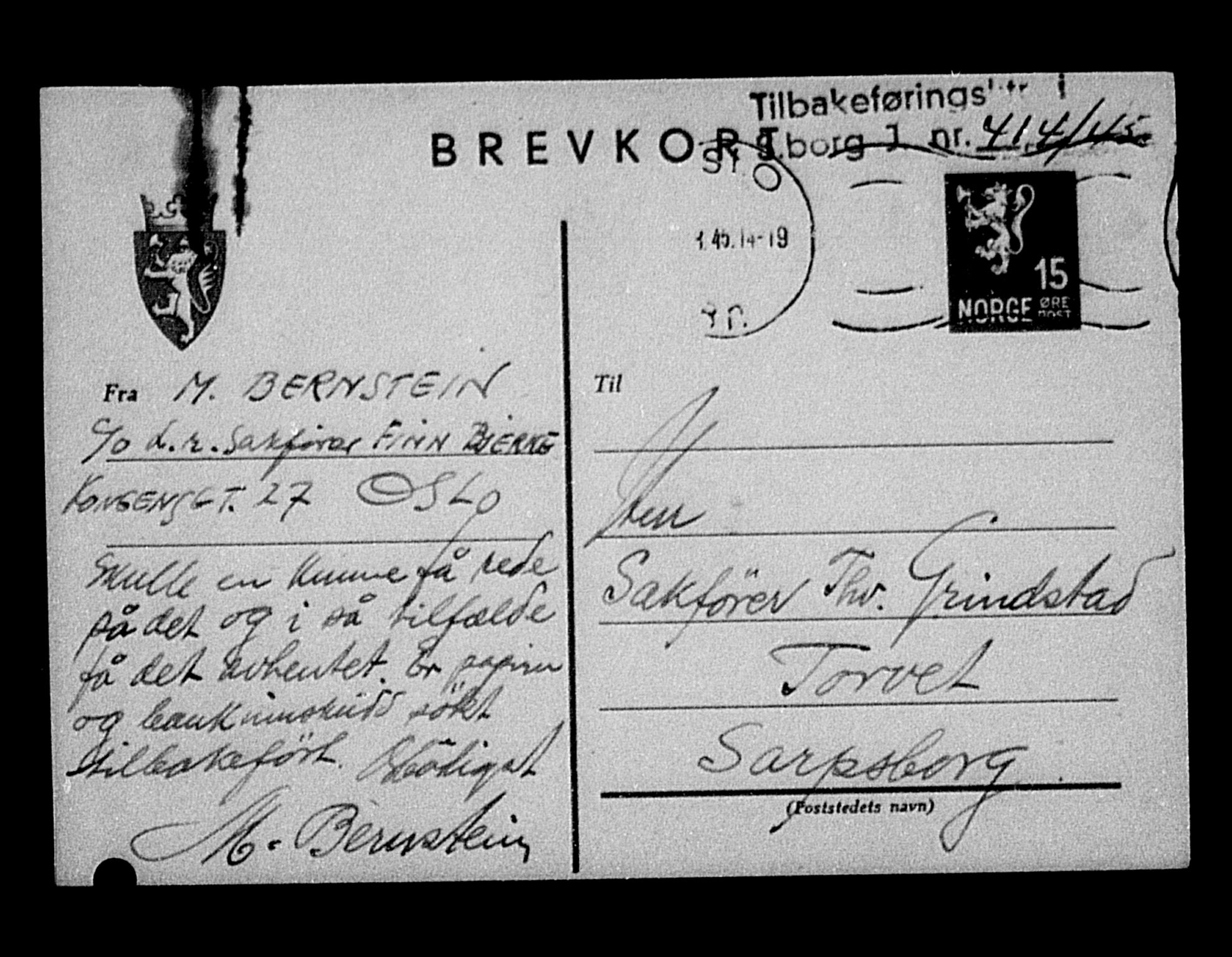 Justisdepartementet, Tilbakeføringskontoret for inndratte formuer, AV/RA-S-1564/H/Hc/Hcd/L0991: --, 1945-1947, p. 221