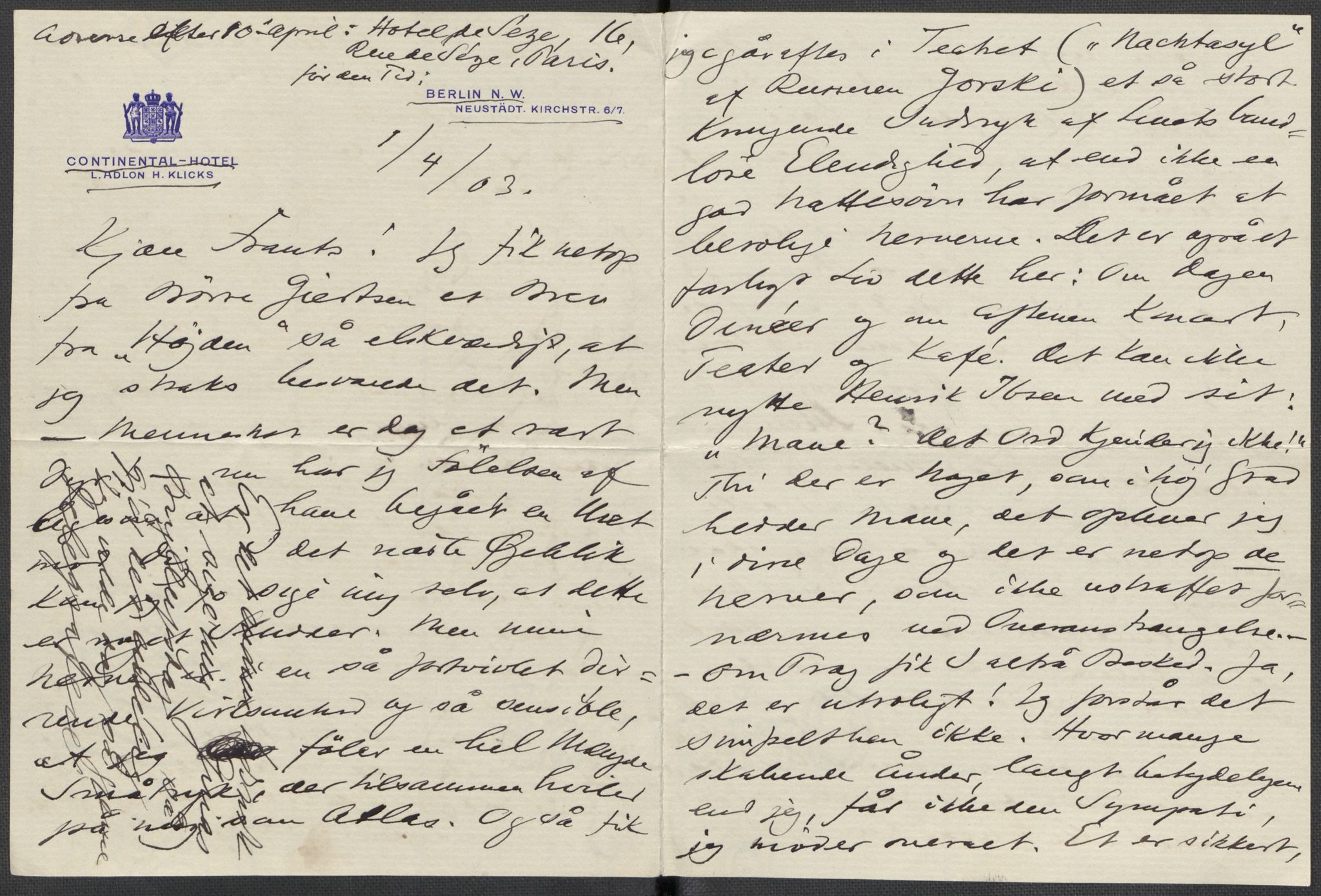 Beyer, Frants, AV/RA-PA-0132/F/L0001: Brev fra Edvard Grieg til Frantz Beyer og "En del optegnelser som kan tjene til kommentar til brevene" av Marie Beyer, 1872-1907, p. 701