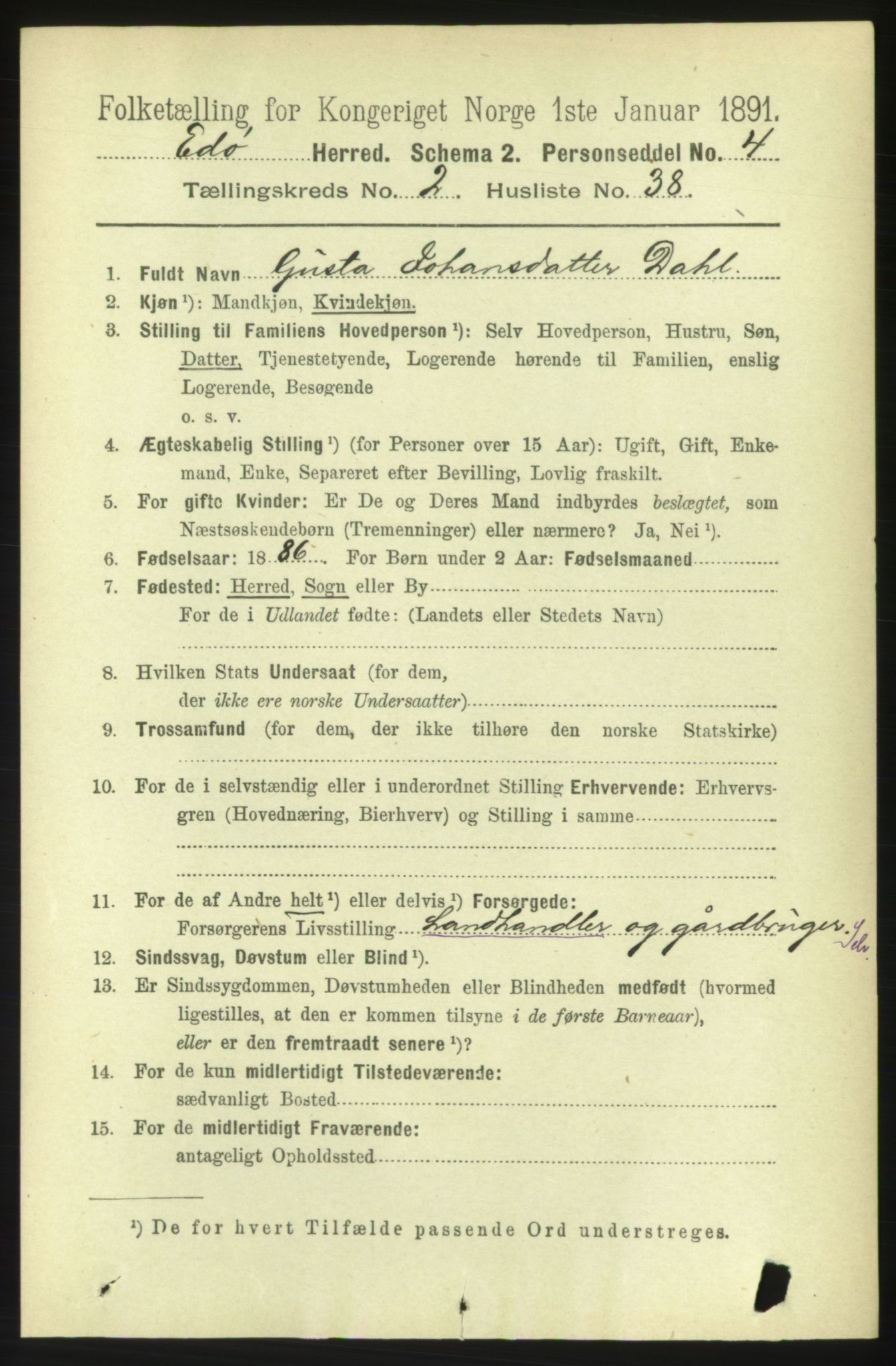 RA, 1891 census for 1573 Edøy, 1891, p. 619