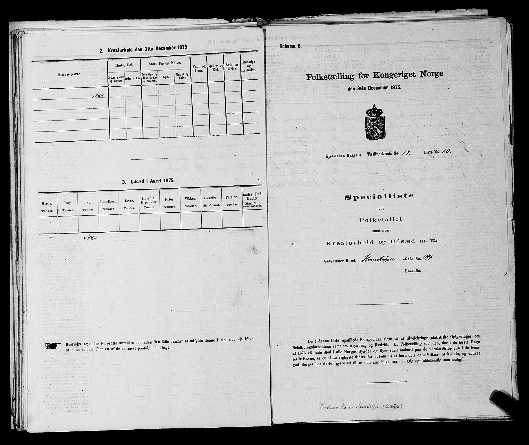 SAKO, 1875 census for 0801P Kragerø, 1875, p. 377