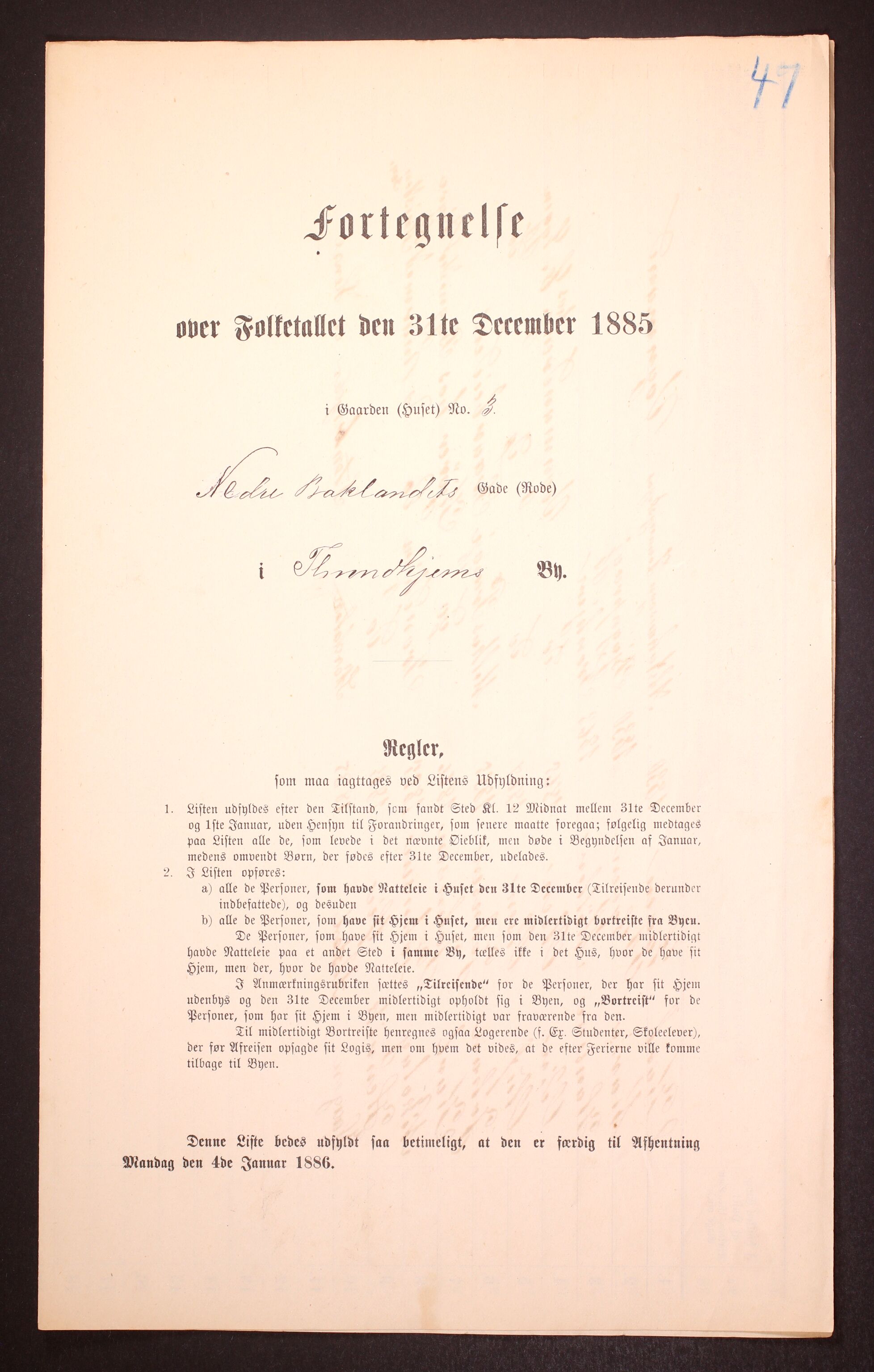 SAT, 1885 census for 1601 Trondheim, 1885, p. 2808