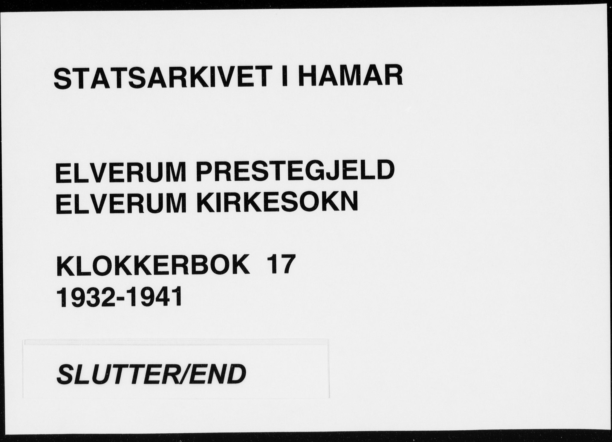 Elverum prestekontor, AV/SAH-PREST-044/H/Ha/Hab/L0017: Parish register (copy) no. 17, 1932-1941