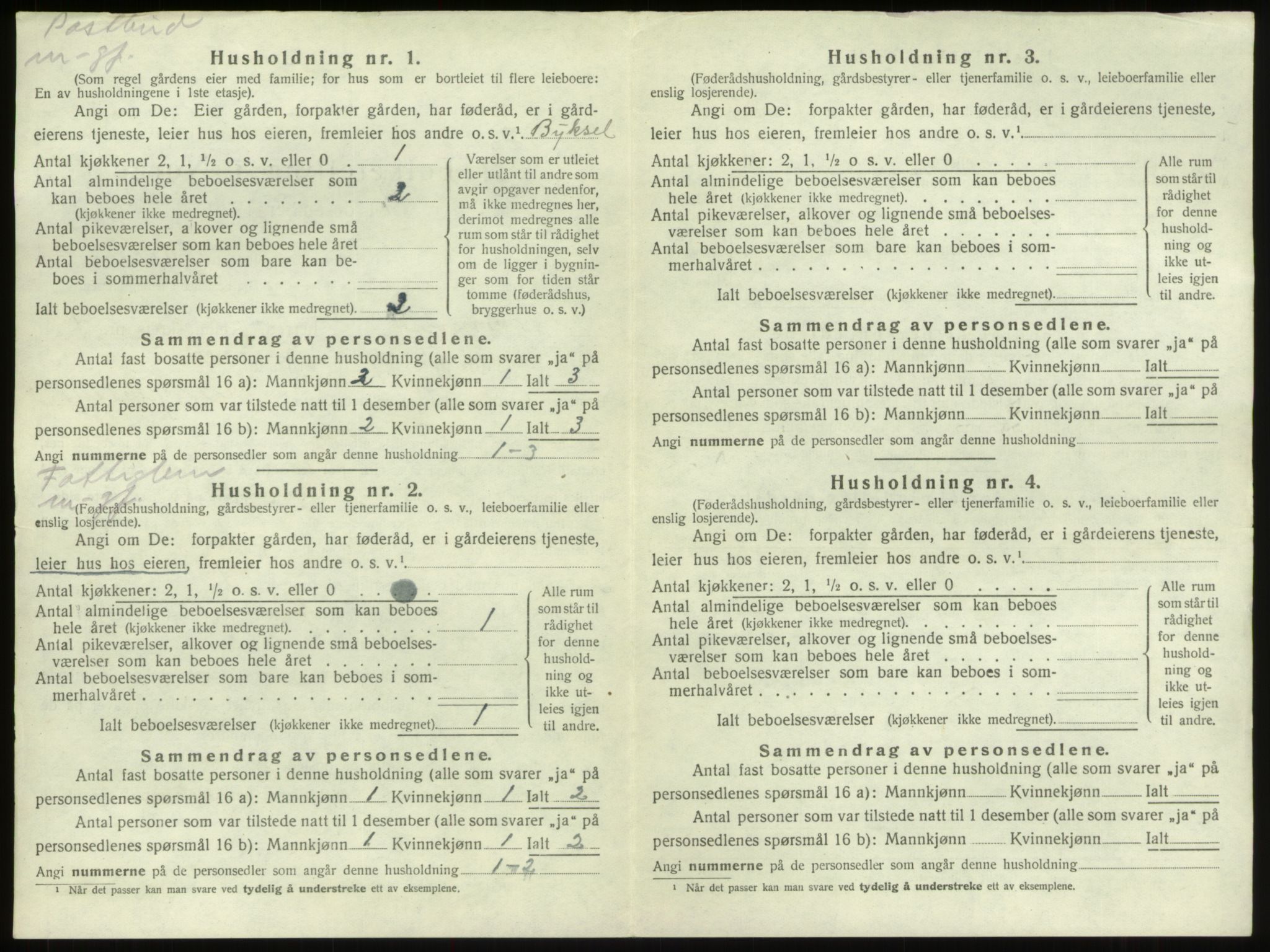 SAB, 1920 census for Innvik, 1920, p. 74