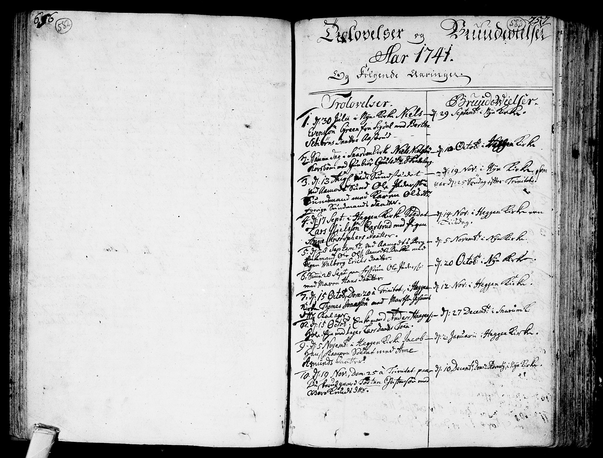 Modum kirkebøker, AV/SAKO-A-234/F/Fa/L0002: Parish register (official) no. 2, 1741-1782, p. 582-583