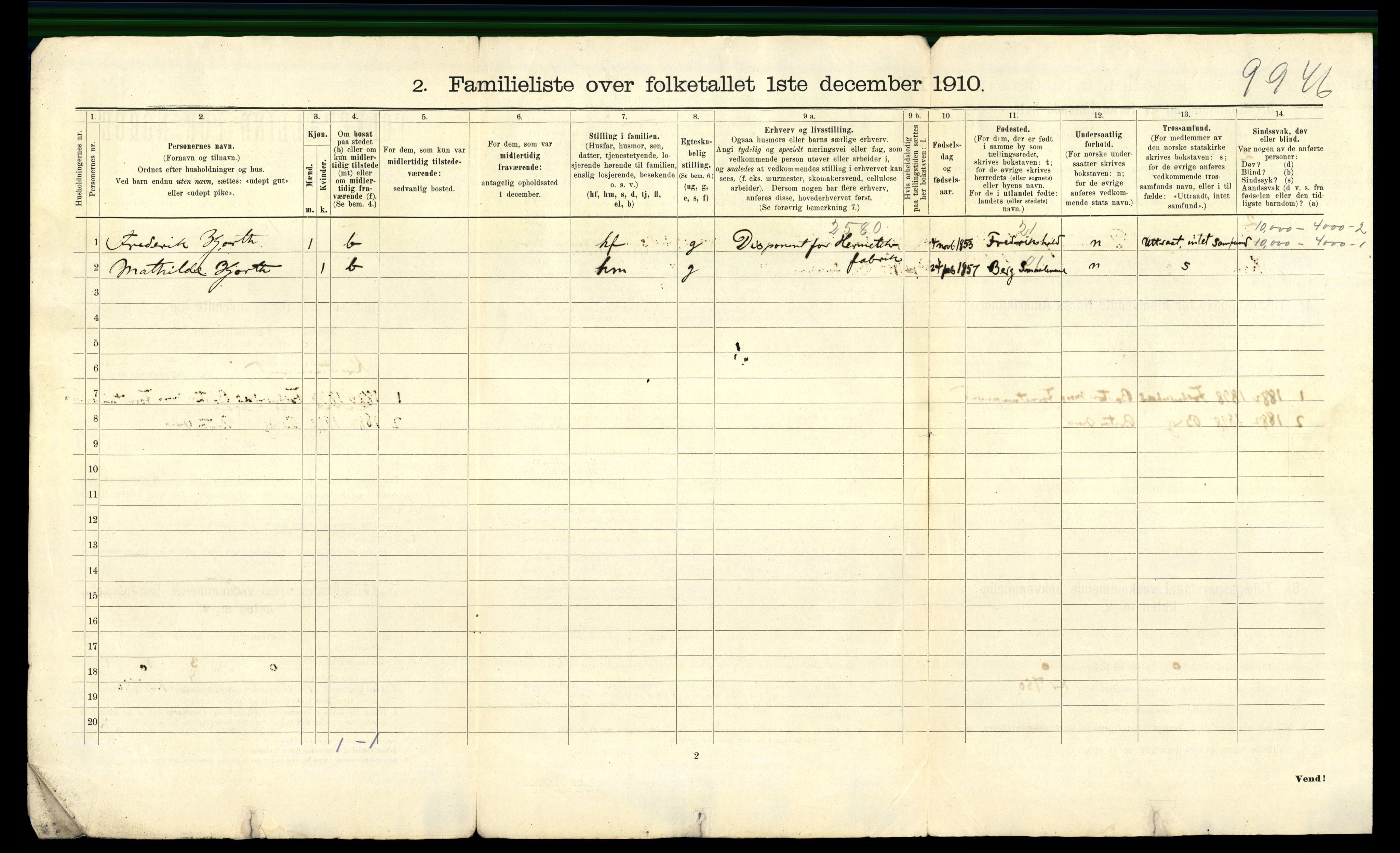 RA, 1910 census for Kristiansund, 1910, p. 1726