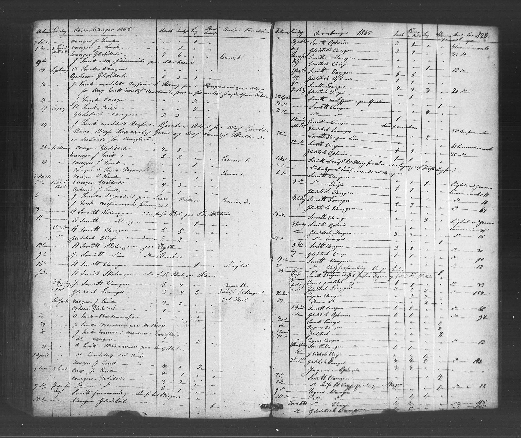 Voss sokneprestembete, AV/SAB-A-79001/H/Haa: Parish register (official) no. A 19, 1851-1886, p. 238