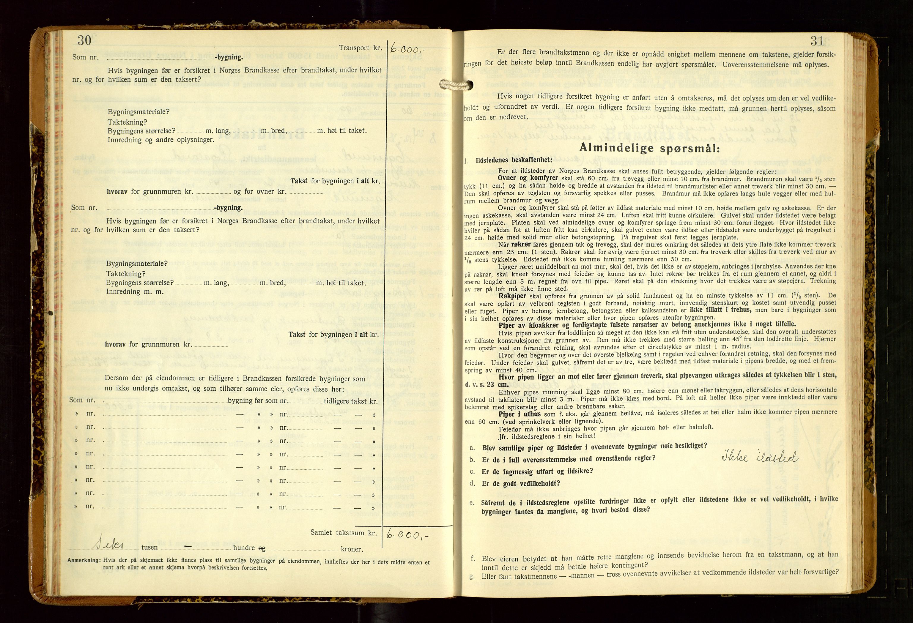 Eigersund lensmannskontor, AV/SAST-A-100171/Gob/L0007: "Brandtakstprotokoll", 1938-1955, p. 30-31