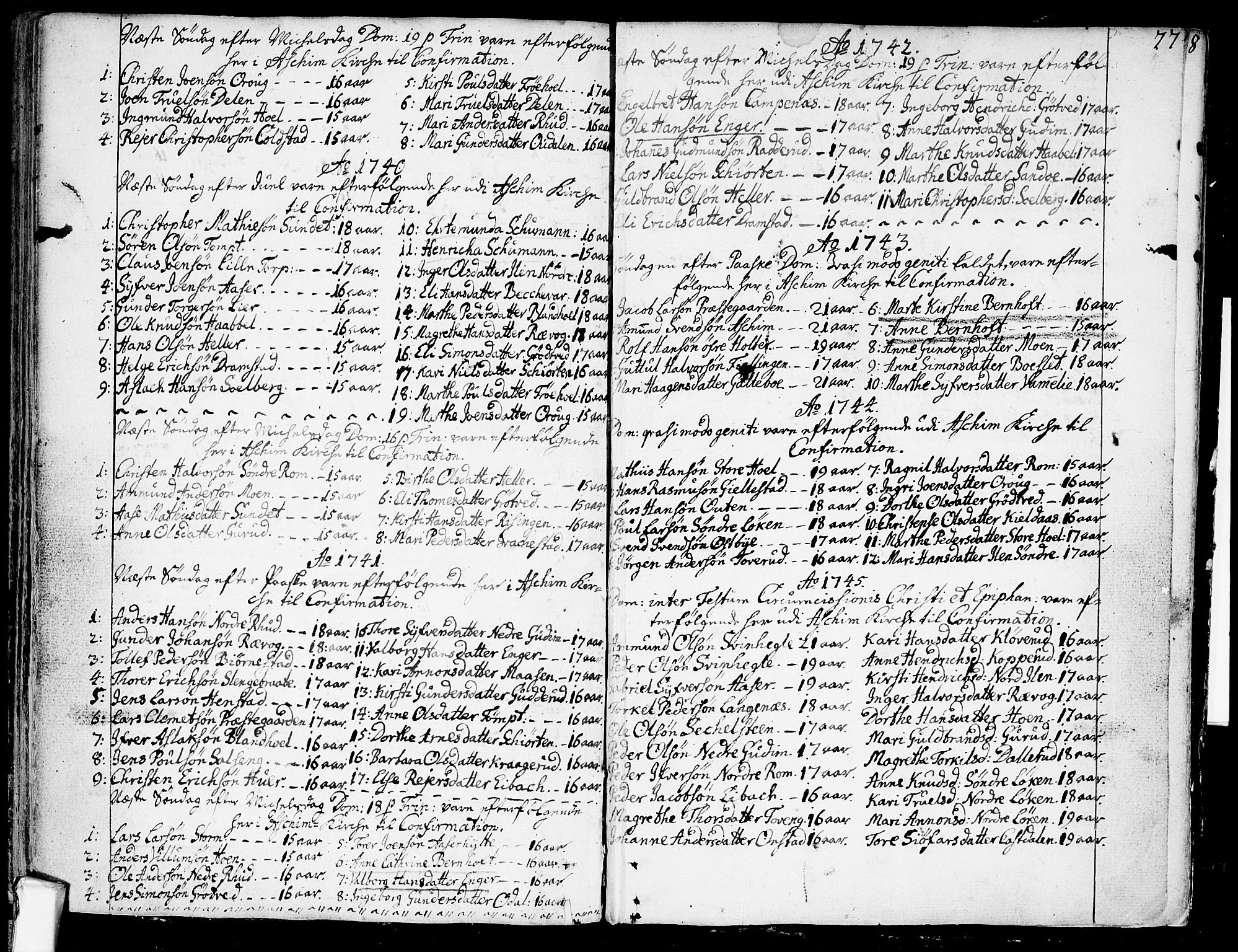 Askim prestekontor Kirkebøker, SAO/A-10900/F/Fa/L0001: Parish register (official) no. 1, 1733-1757, p. 77