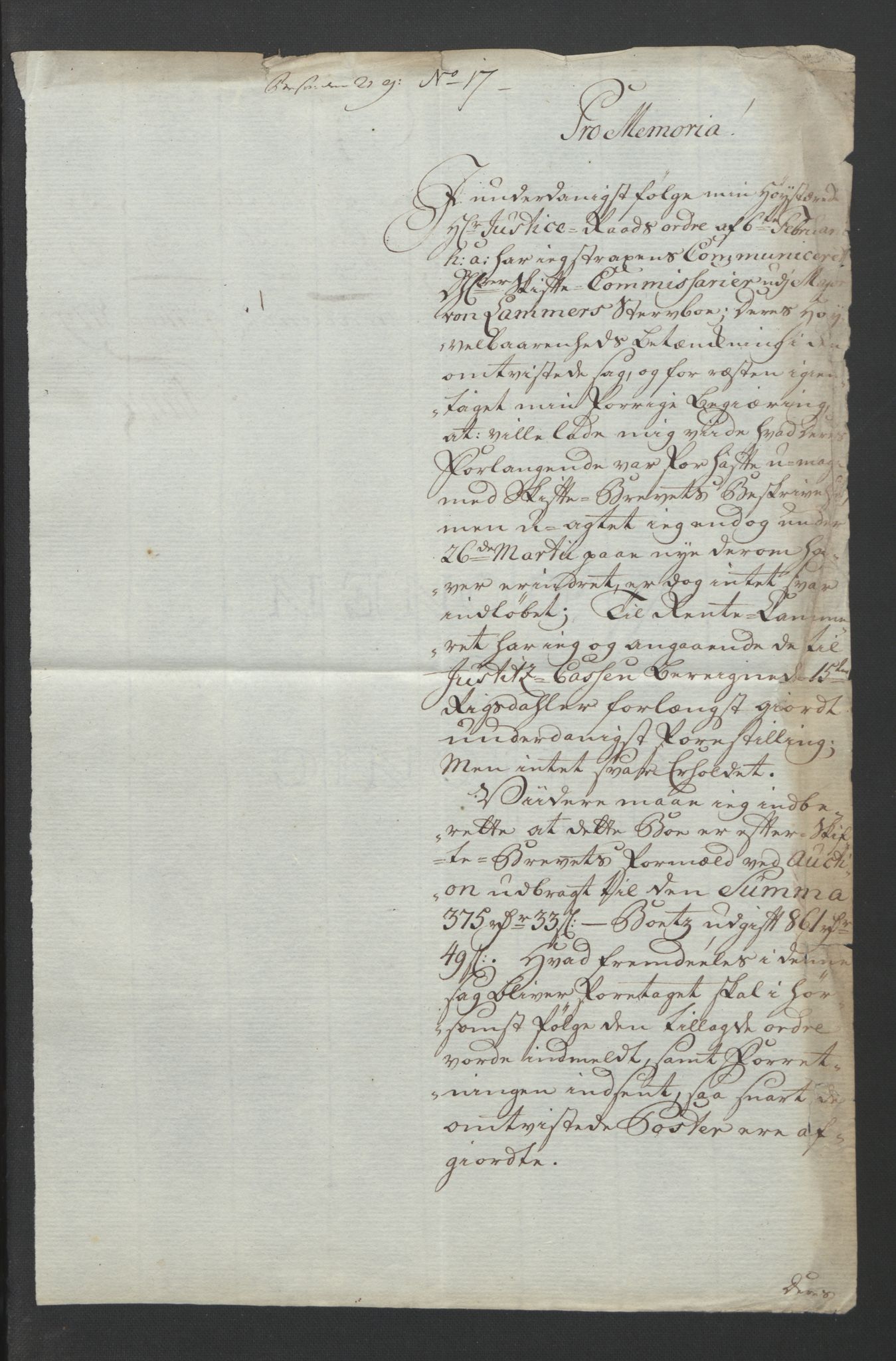 Forsvaret, Generalauditøren, AV/RA-RAFA-1772/F/Fj/Fja/L0021: --, 1733-1817, p. 5