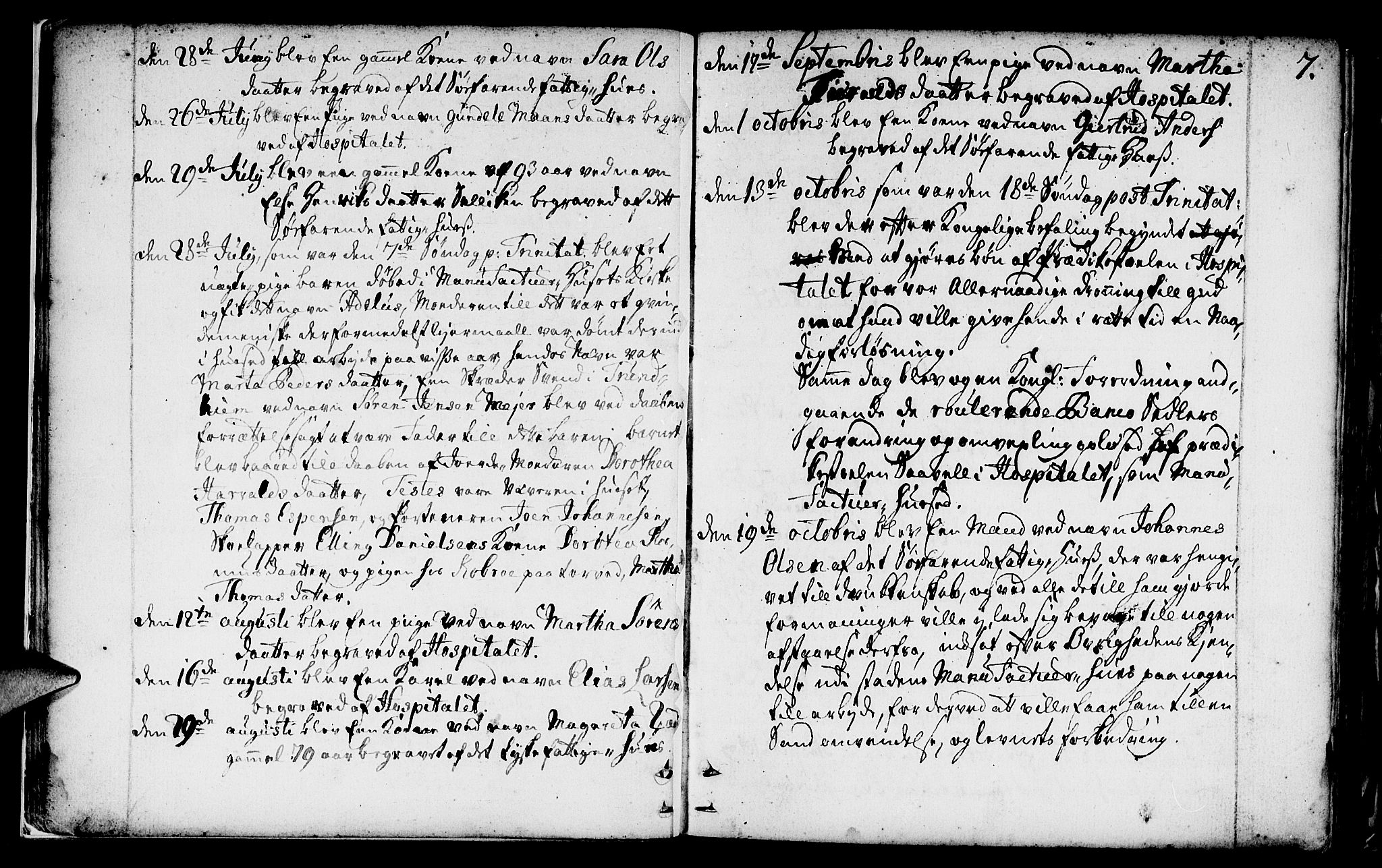 St. Jørgens hospital og Årstad sokneprestembete, AV/SAB-A-99934: Parish register (official) no. A 1, 1743-1823, p. 7