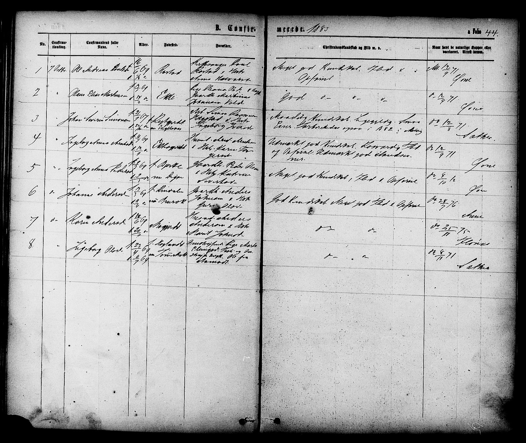 Ministerialprotokoller, klokkerbøker og fødselsregistre - Sør-Trøndelag, AV/SAT-A-1456/608/L0334: Parish register (official) no. 608A03, 1877-1886, p. 44