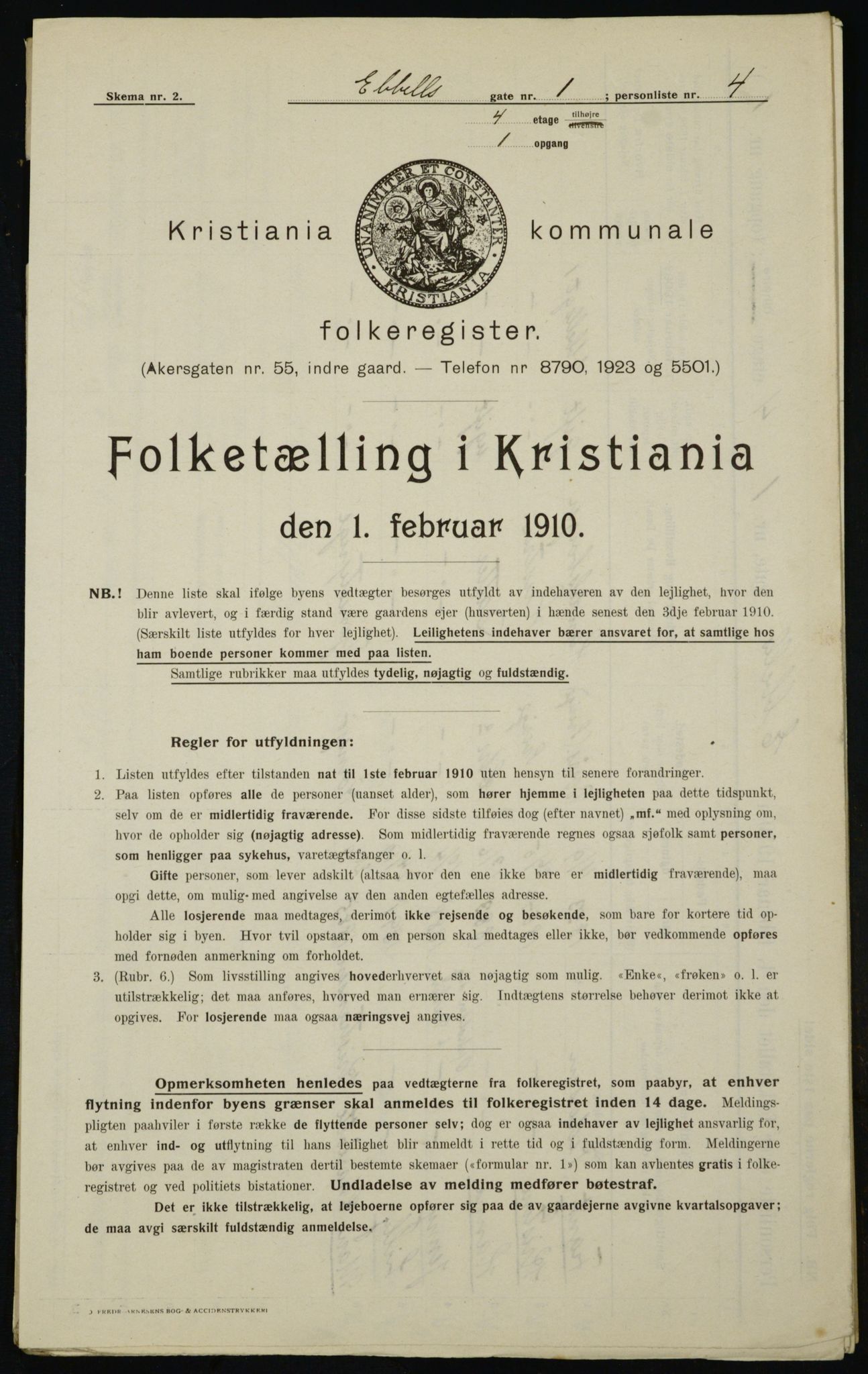 OBA, Municipal Census 1910 for Kristiania, 1910, p. 17121