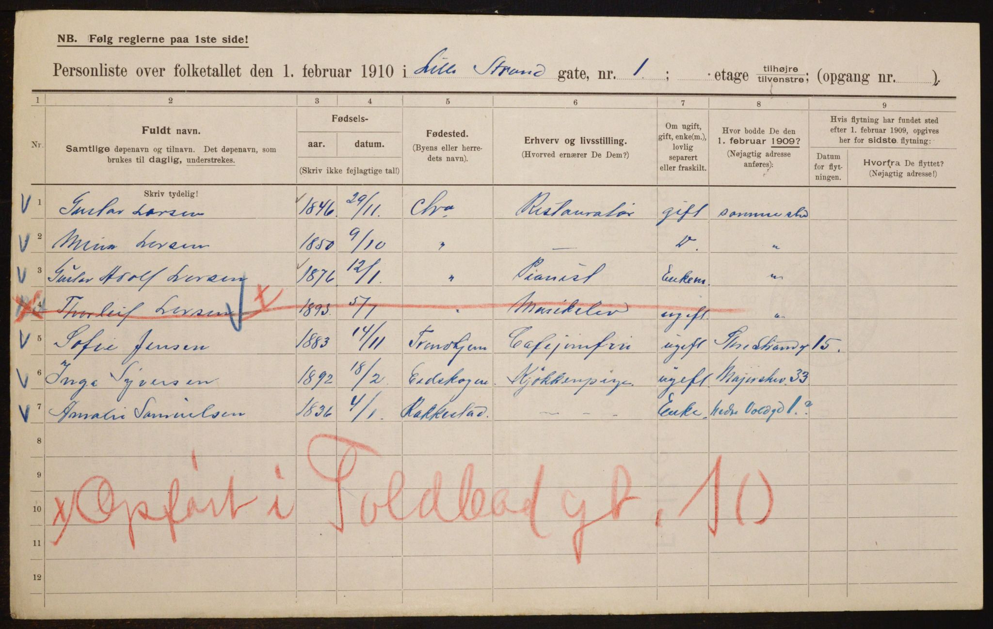 OBA, Municipal Census 1910 for Kristiania, 1910, p. 55602