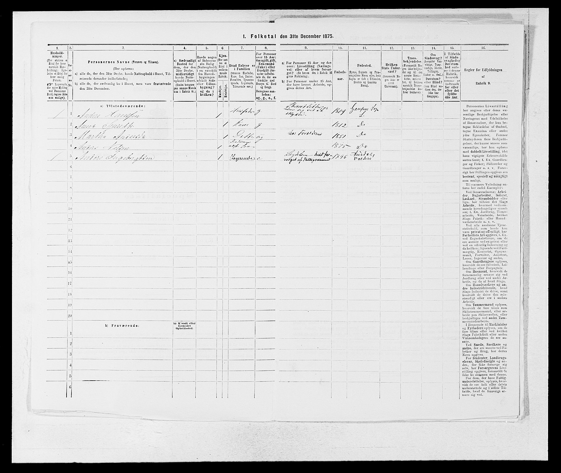 SAB, 1875 census for 1426P Luster, 1875, p. 1396