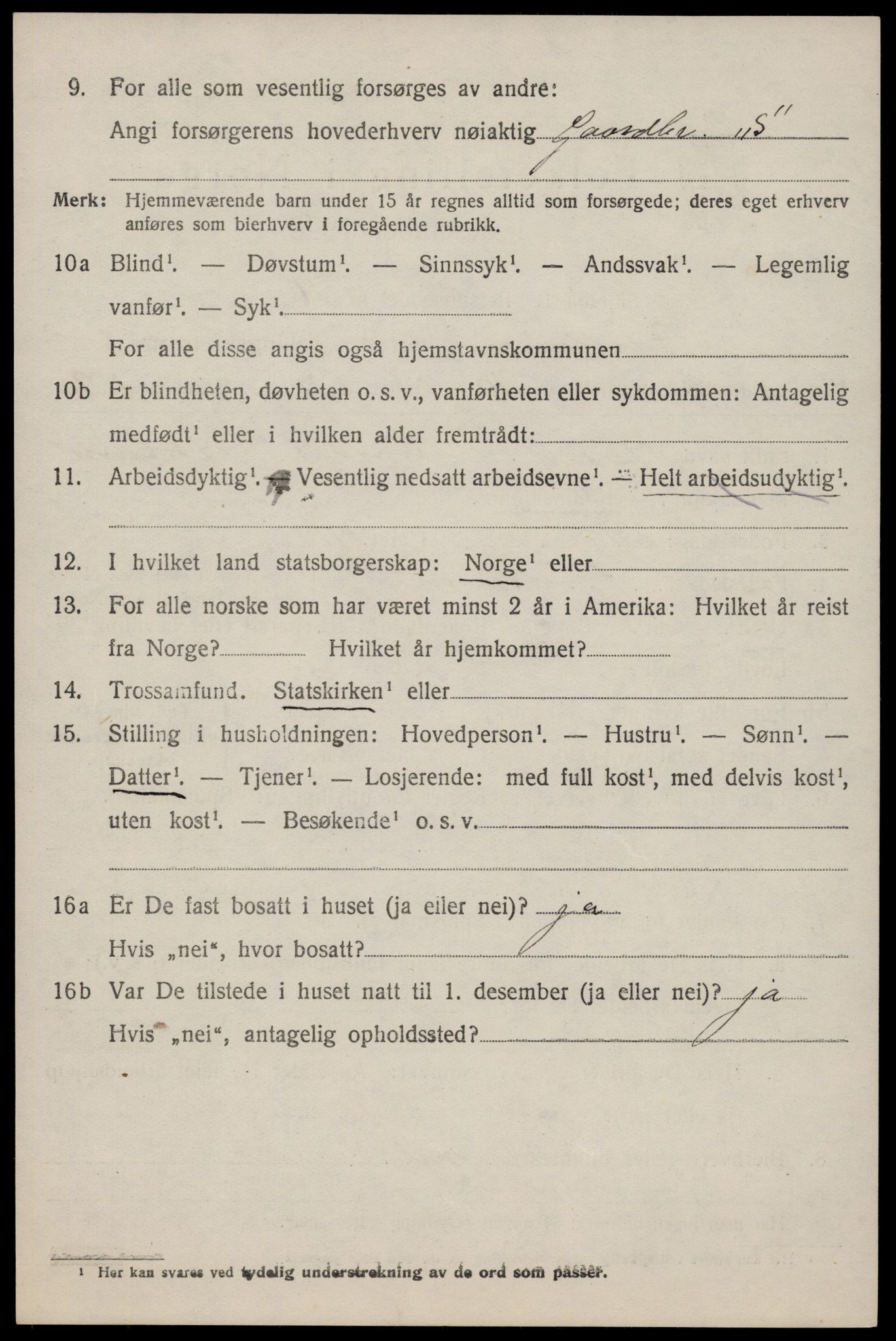 SAST, 1920 census for Bjerkreim, 1920, p. 1765