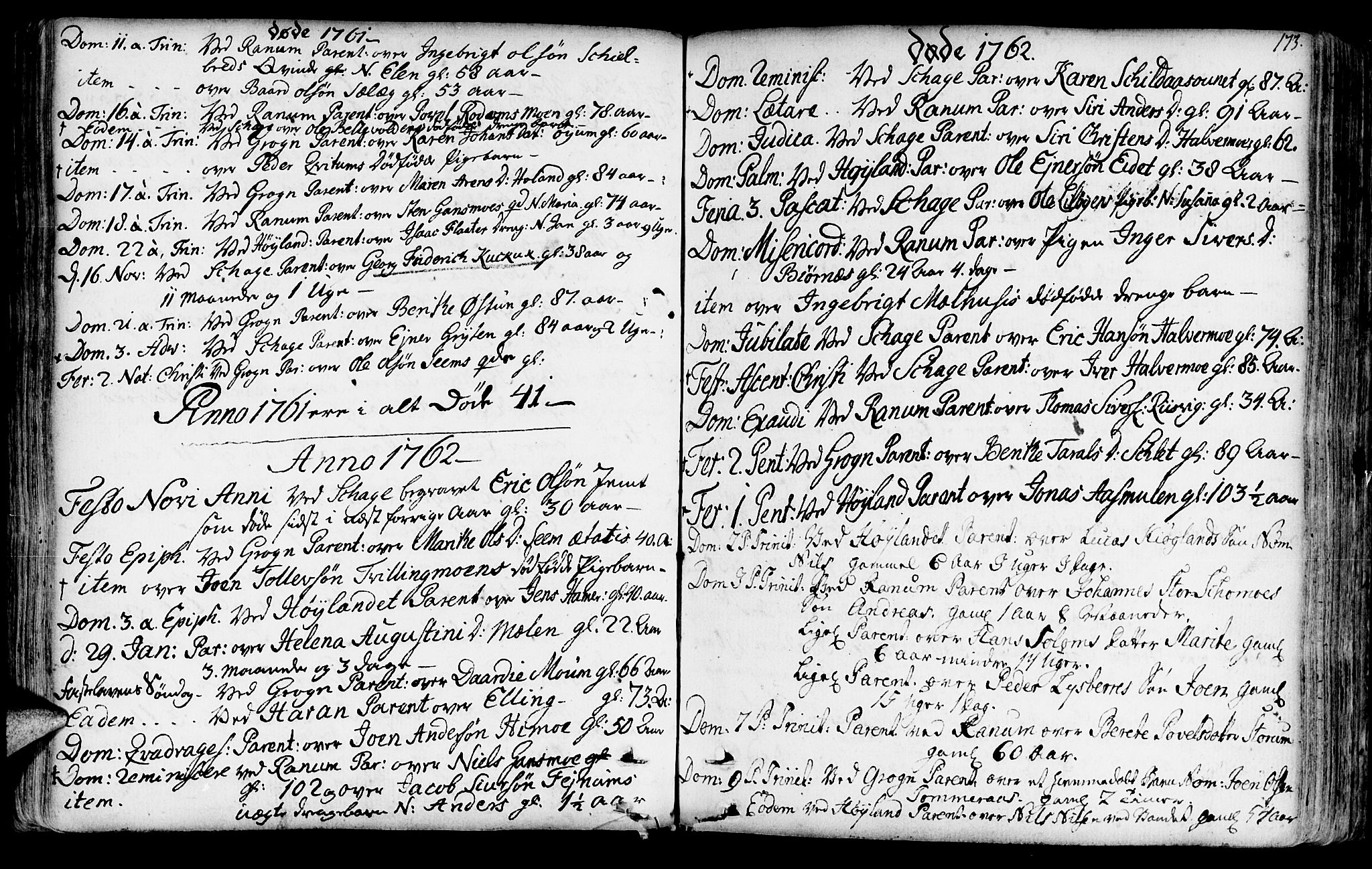 Ministerialprotokoller, klokkerbøker og fødselsregistre - Nord-Trøndelag, SAT/A-1458/764/L0542: Parish register (official) no. 764A02, 1748-1779, p. 173