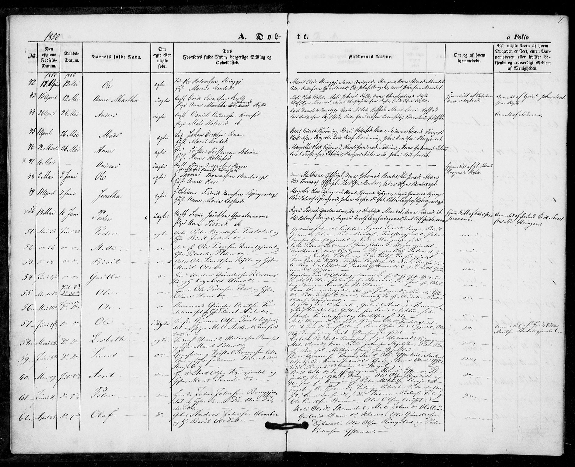 Ministerialprotokoller, klokkerbøker og fødselsregistre - Nord-Trøndelag, SAT/A-1458/703/L0028: Parish register (official) no. 703A01, 1850-1862, p. 4