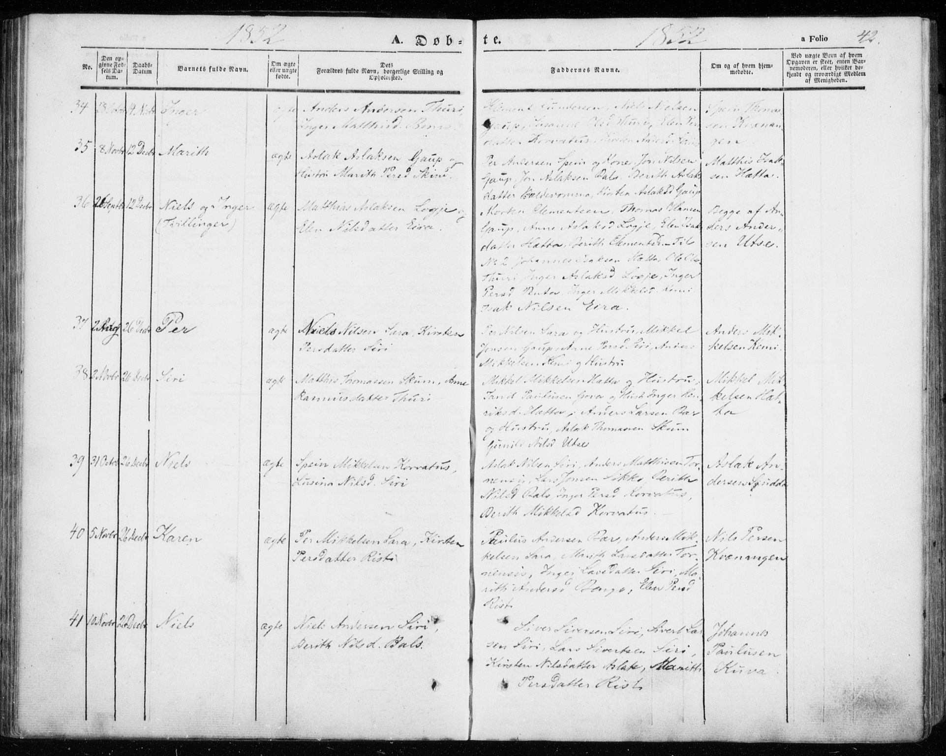 Kautokeino sokneprestembete, AV/SATØ-S-1340/H/Ha/L0002.kirke: Parish register (official) no. 2, 1843-1861, p. 42