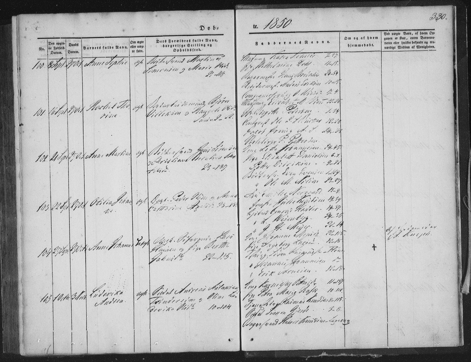 Korskirken sokneprestembete, AV/SAB-A-76101/H/Haa/L0016: Parish register (official) no. B 2, 1841-1851, p. 330