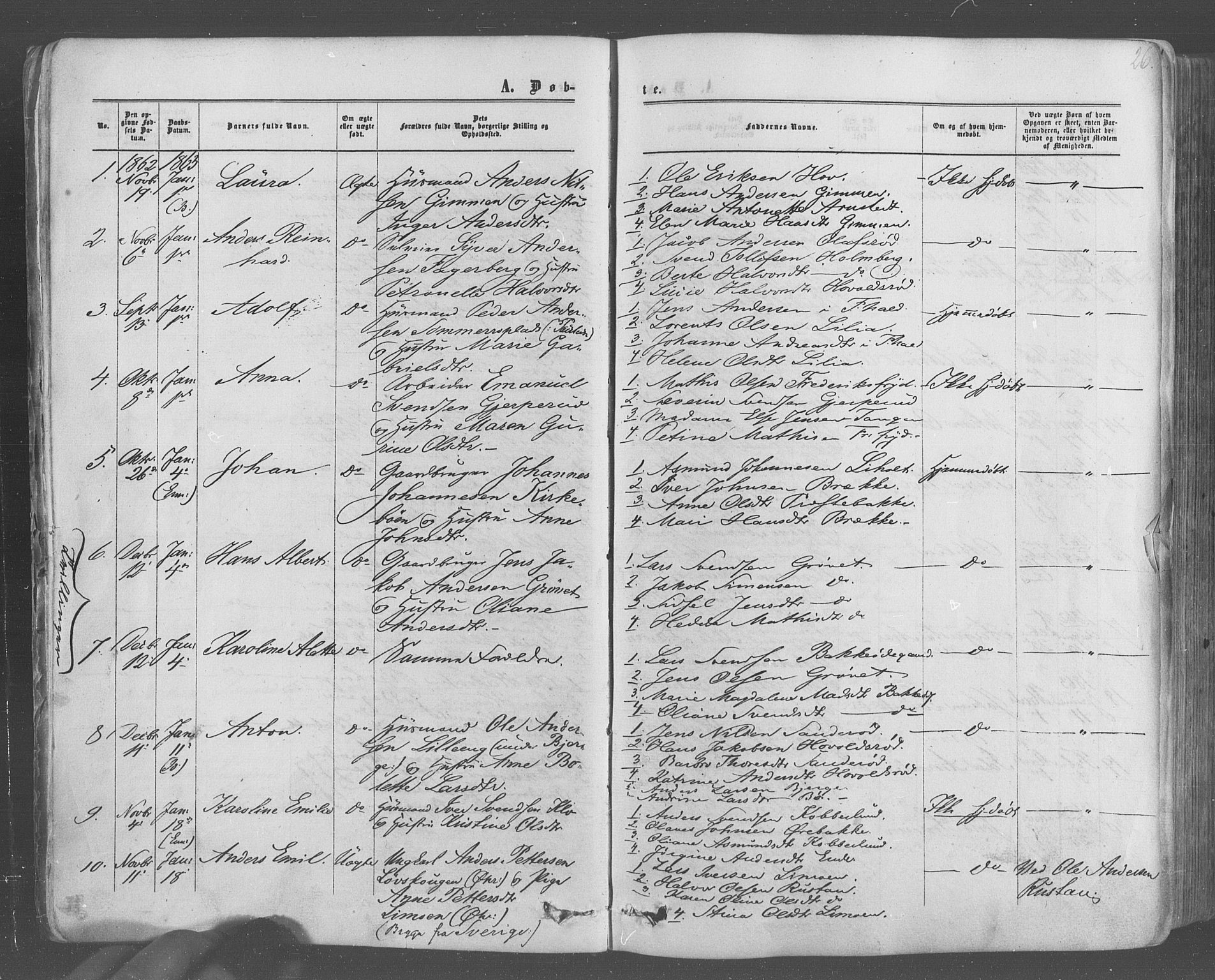 Idd prestekontor Kirkebøker, SAO/A-10911/F/Fc/L0005: Parish register (official) no. III 5, 1861-1877, p. 26