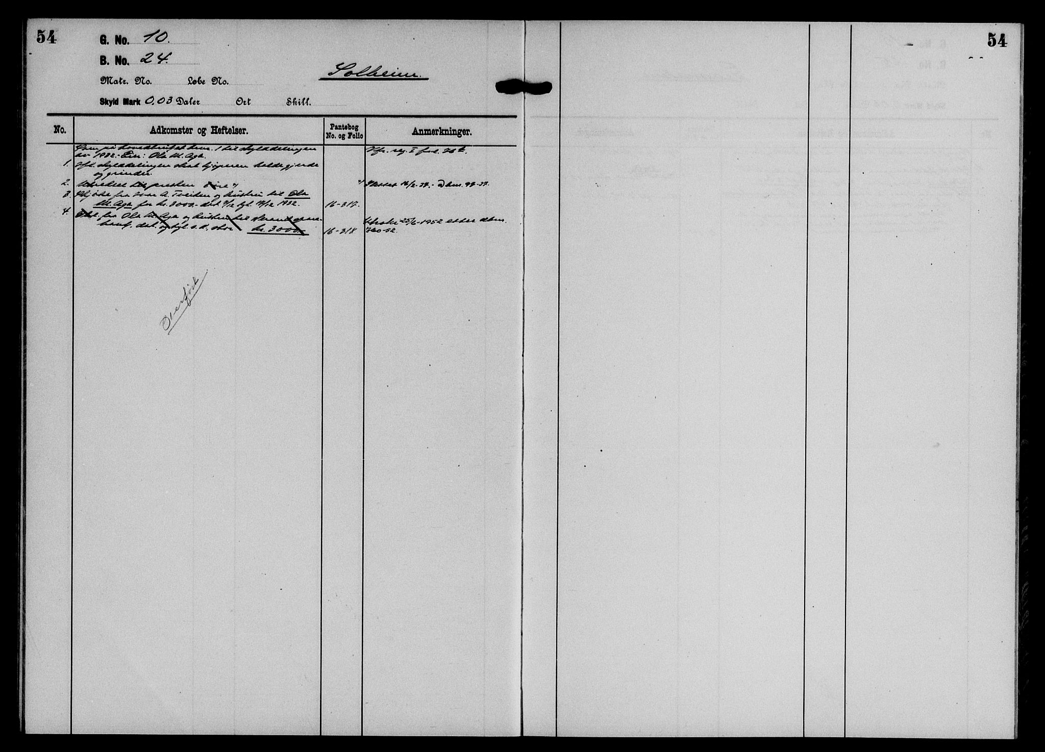 Hardanger og Voss sorenskriveri, AV/SAB-A-2501/2/2A/2Aa/L0030: Mortgage register no. II.A.a.30, 1800-1940, p. 54